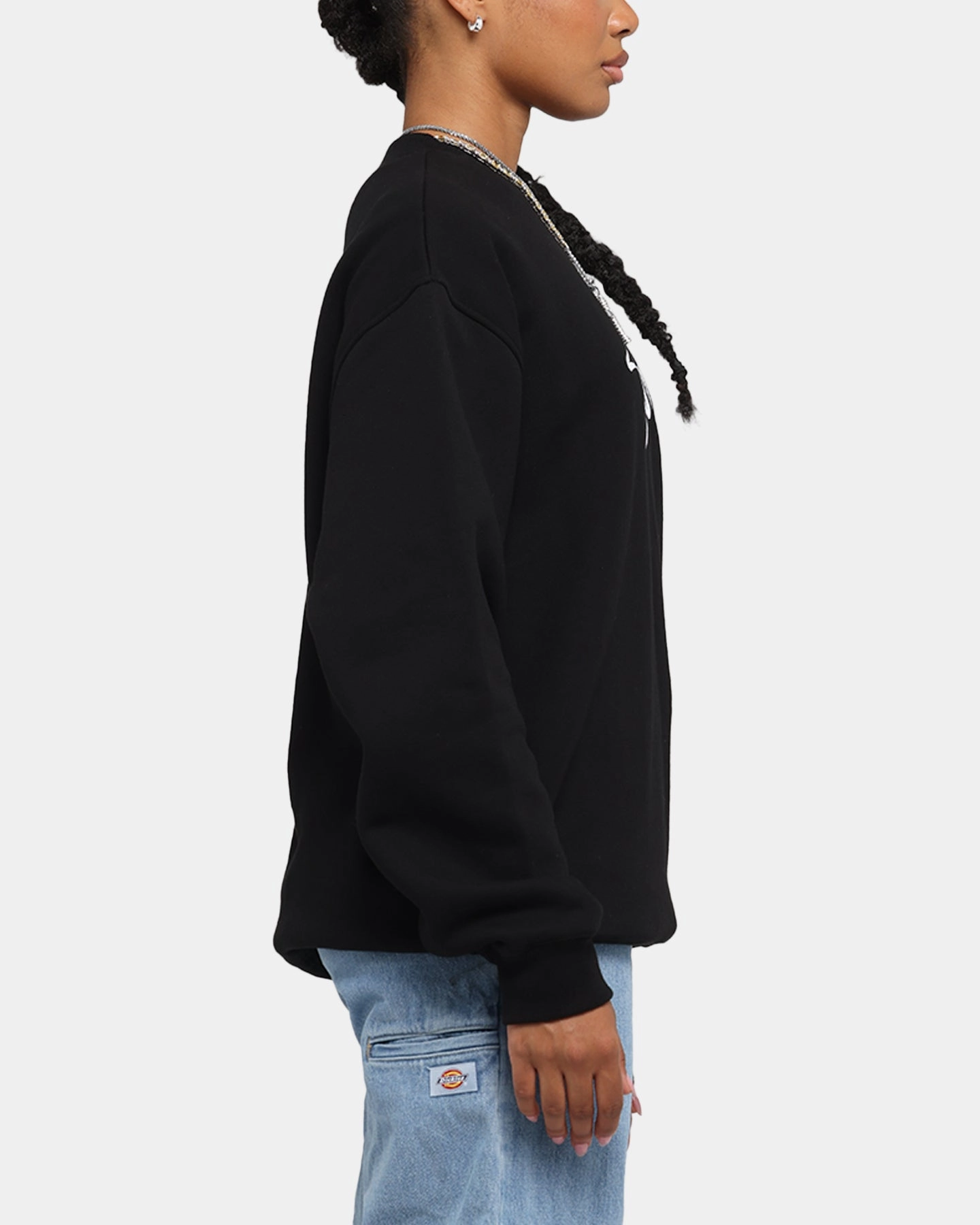 S Double Shawn Script Crewneck Black Chilly Layer