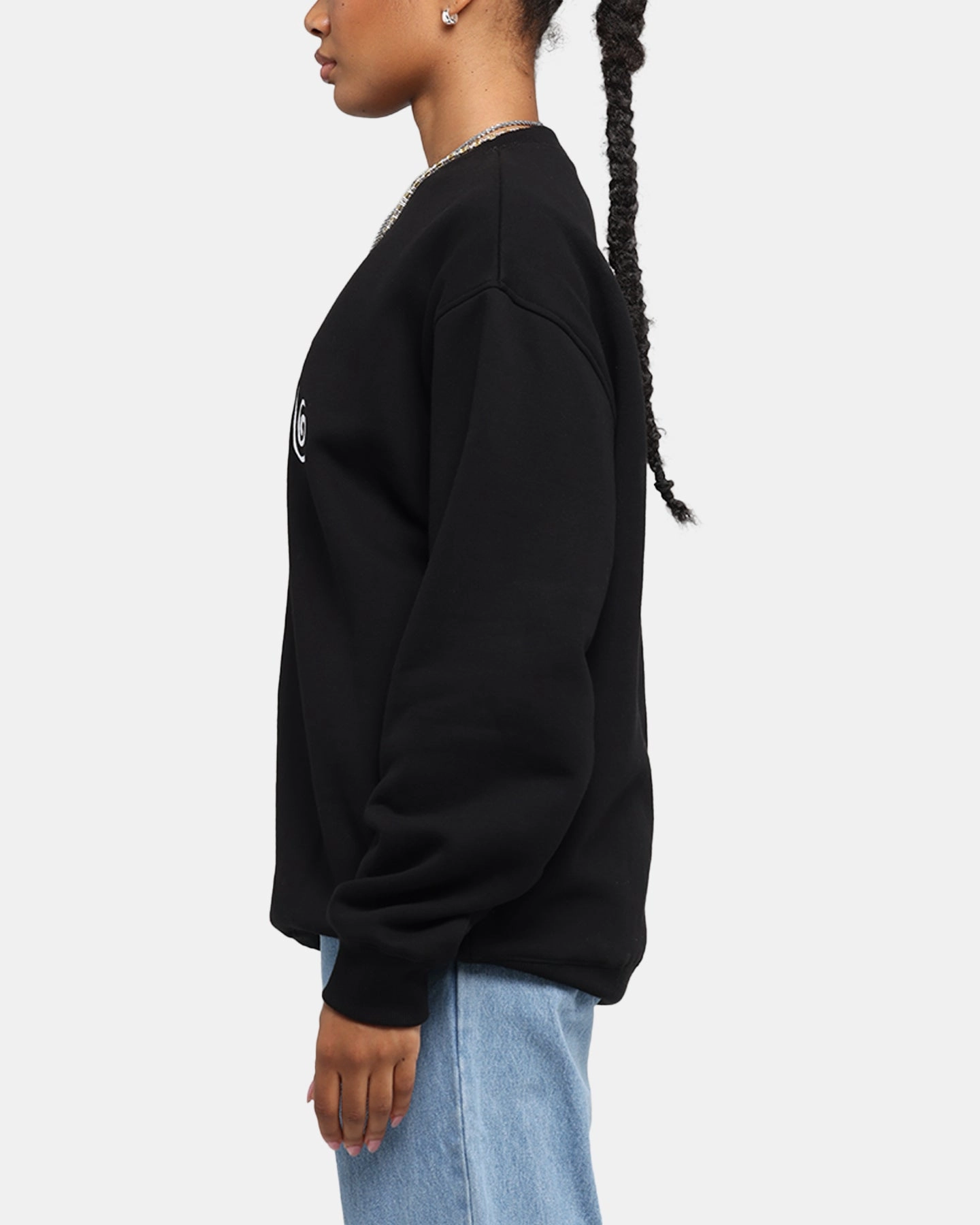 Cozy Fit Chilly Wardrobe S Double Shawn Script Crewneck Black