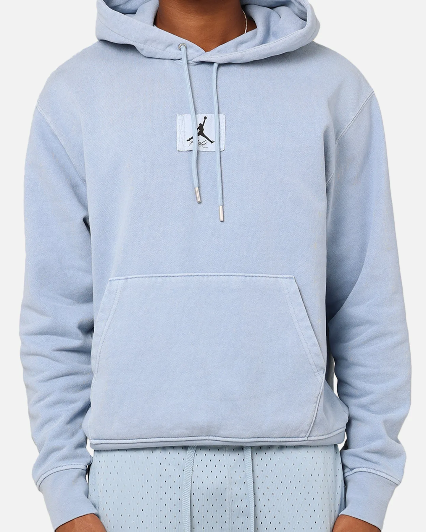 Moisture wicking Program Jordan Essentials Statement Wash Fleece Pullover Hoodie Blue Grey