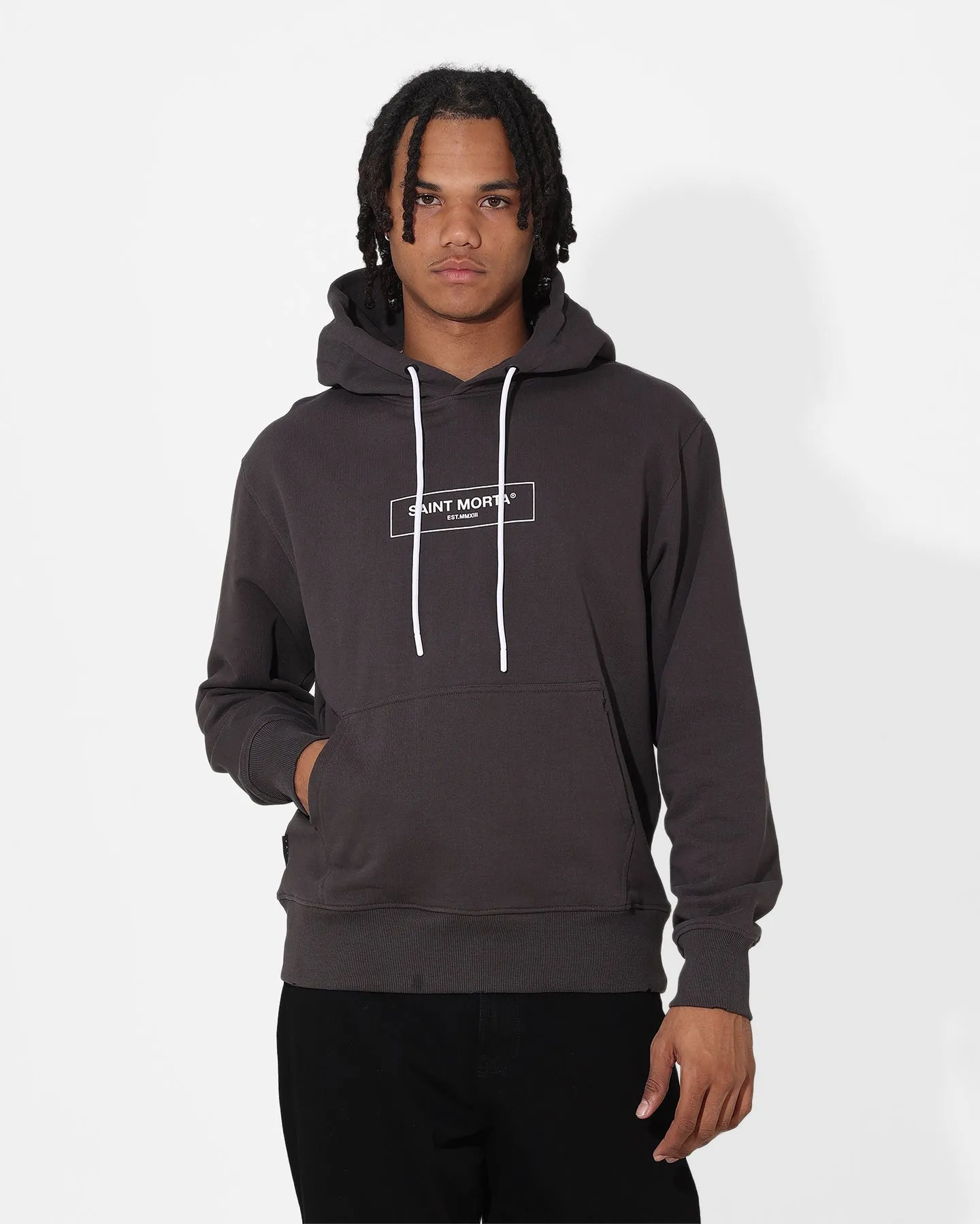 Saint Morta Alpha Hoodie Washed Black Base-layer Collared