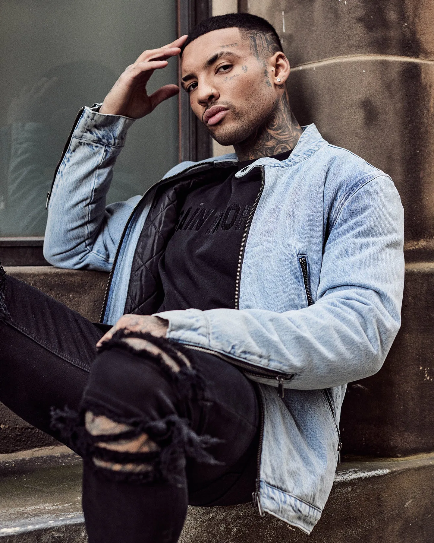 Saint Morta Cremallera Denim Jacket Bleach Blue Active Lifestyle Gear