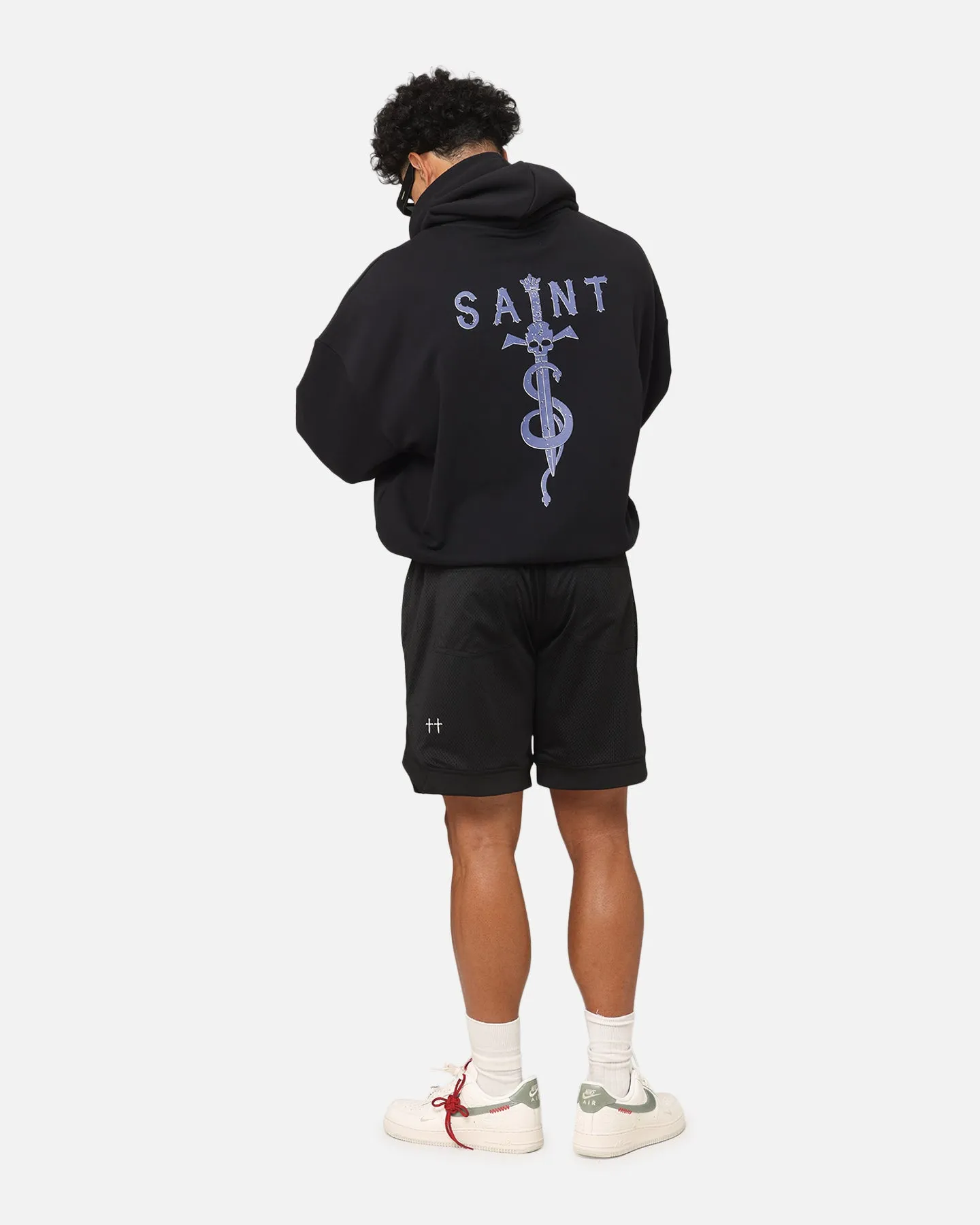 Saint Morta Daggers Boxy Hoodie Black/Purple Versatile Design
