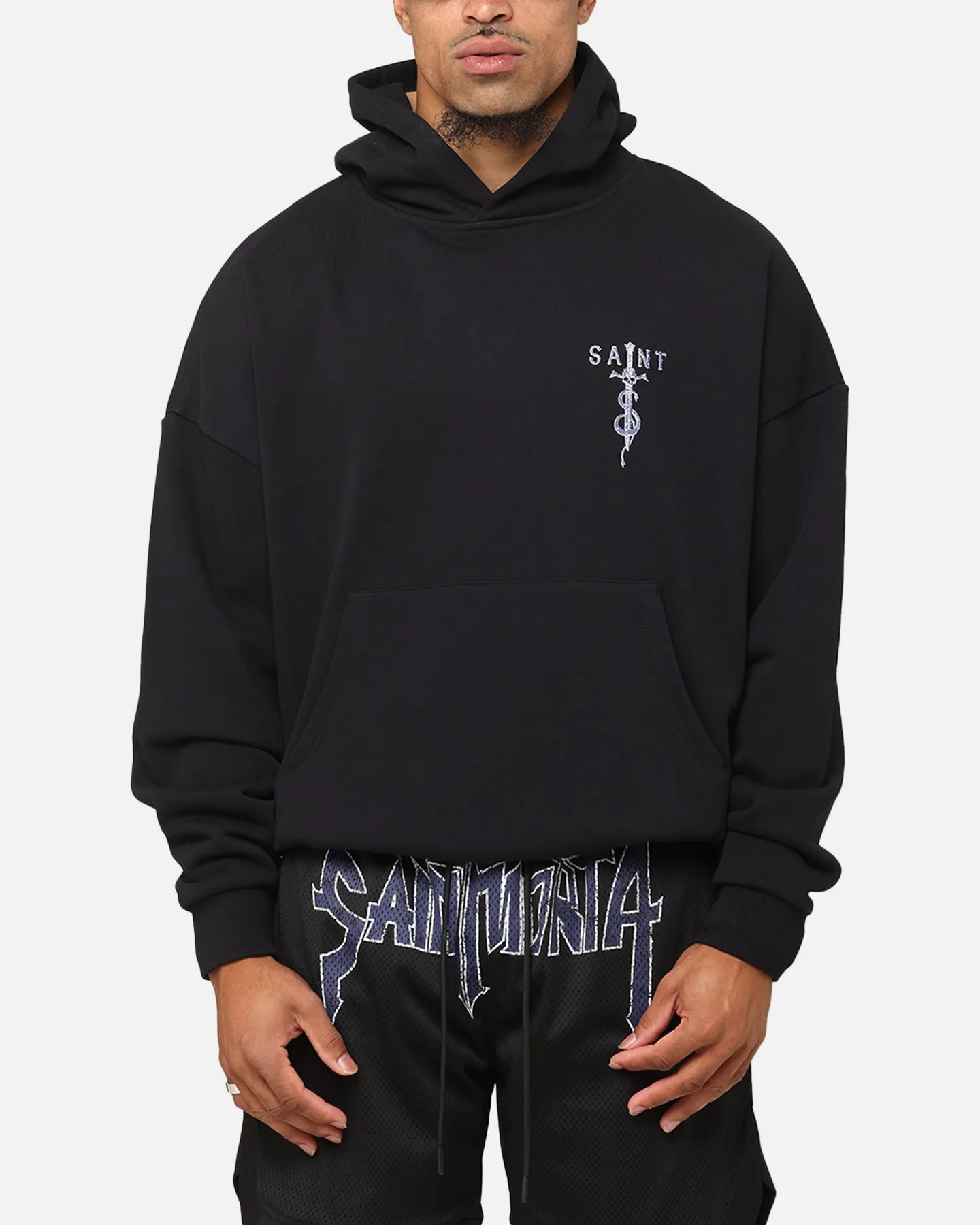 Dive office workers Saint Morta Daggers Boxy Hoodie Black/Purple