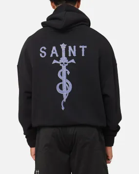 Stain Resistant Saint Morta Daggers Boxy Hoodie Black/Purple