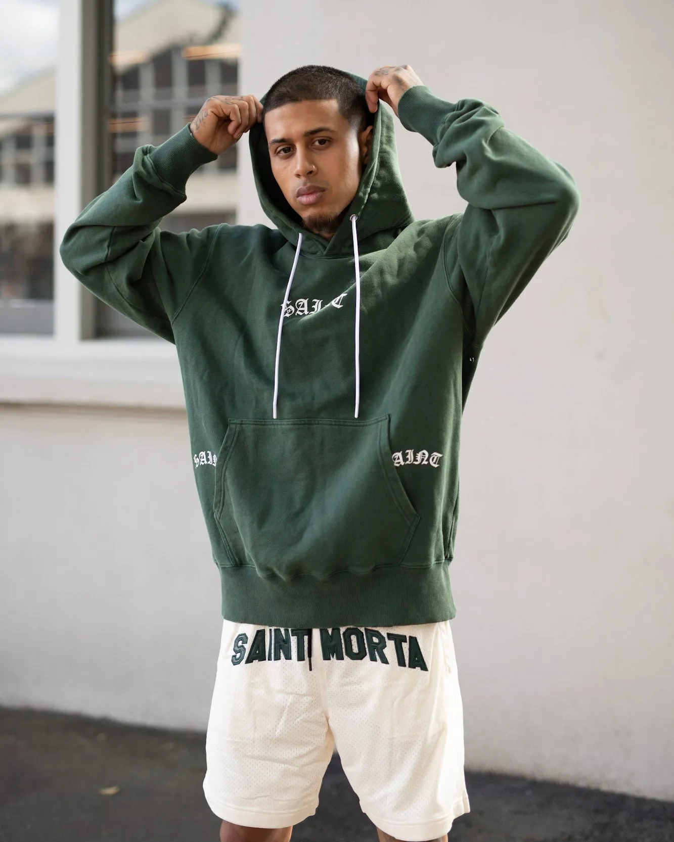 Saint Morta Day Of The Dead Hoodie Dark Green Utility suitable for summer sports