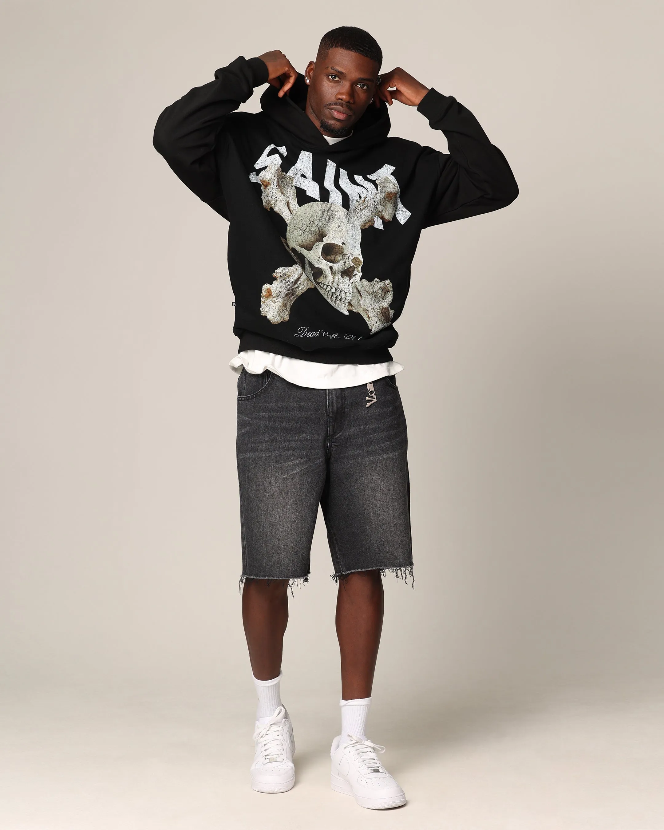 suitable for day wear Sleek Outerwear Saint Morta Dead Coffin Club Hoodie Black