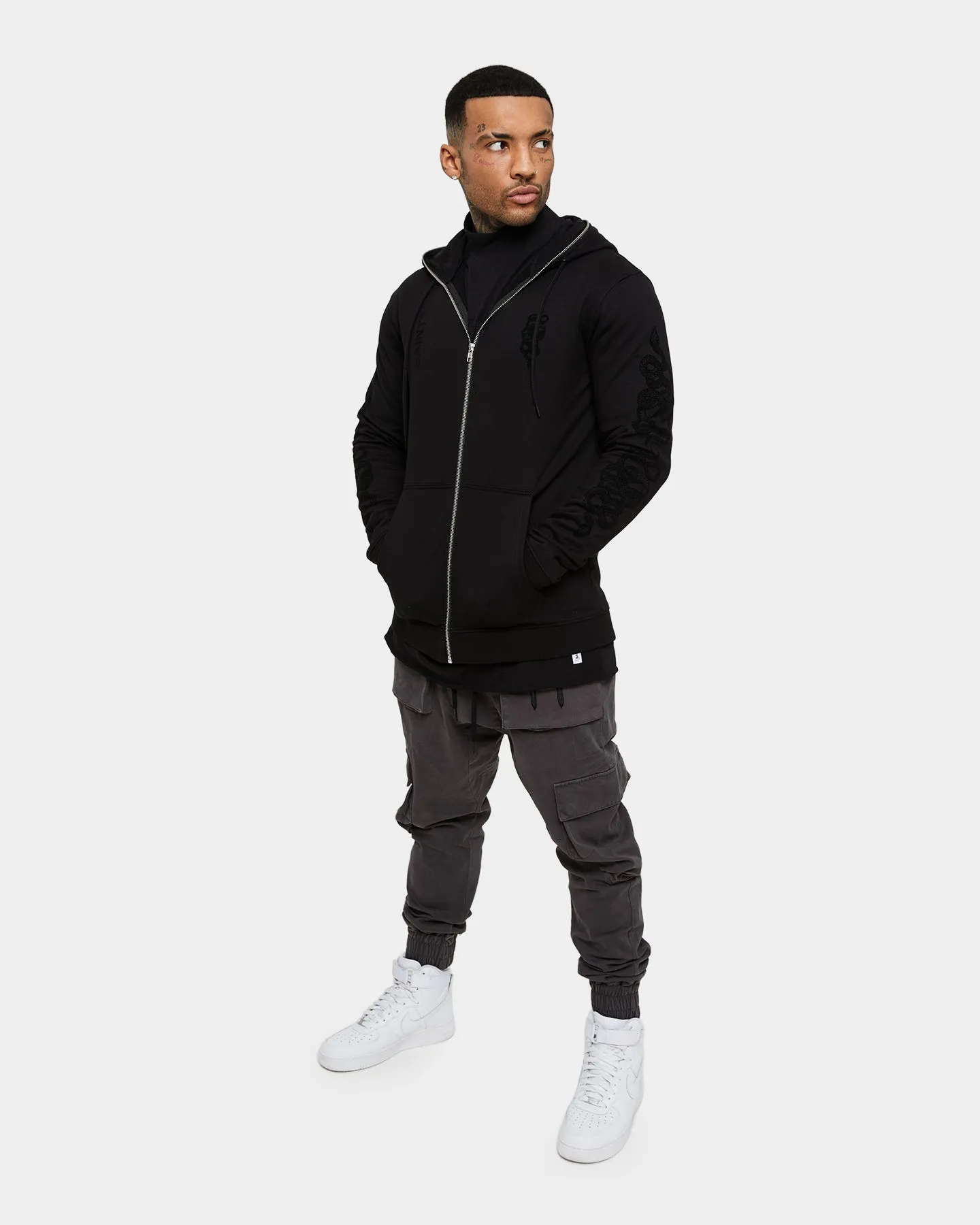 Circumstance Saint Morta Death Adder Zip Hoodie Black/Black