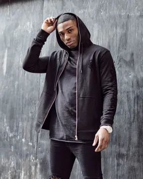 Saint Morta Death Adder Zip Hoodie Black/Black detachable sleeves suitable for summer sports