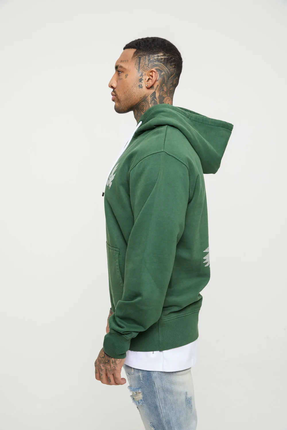 Fade Resistant Dye Office Saint Morta Doves Vintage Hoodie Aged Forest