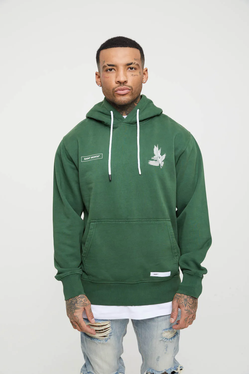 Saint Morta Doves Vintage Hoodie Aged Forest Flexible Layer