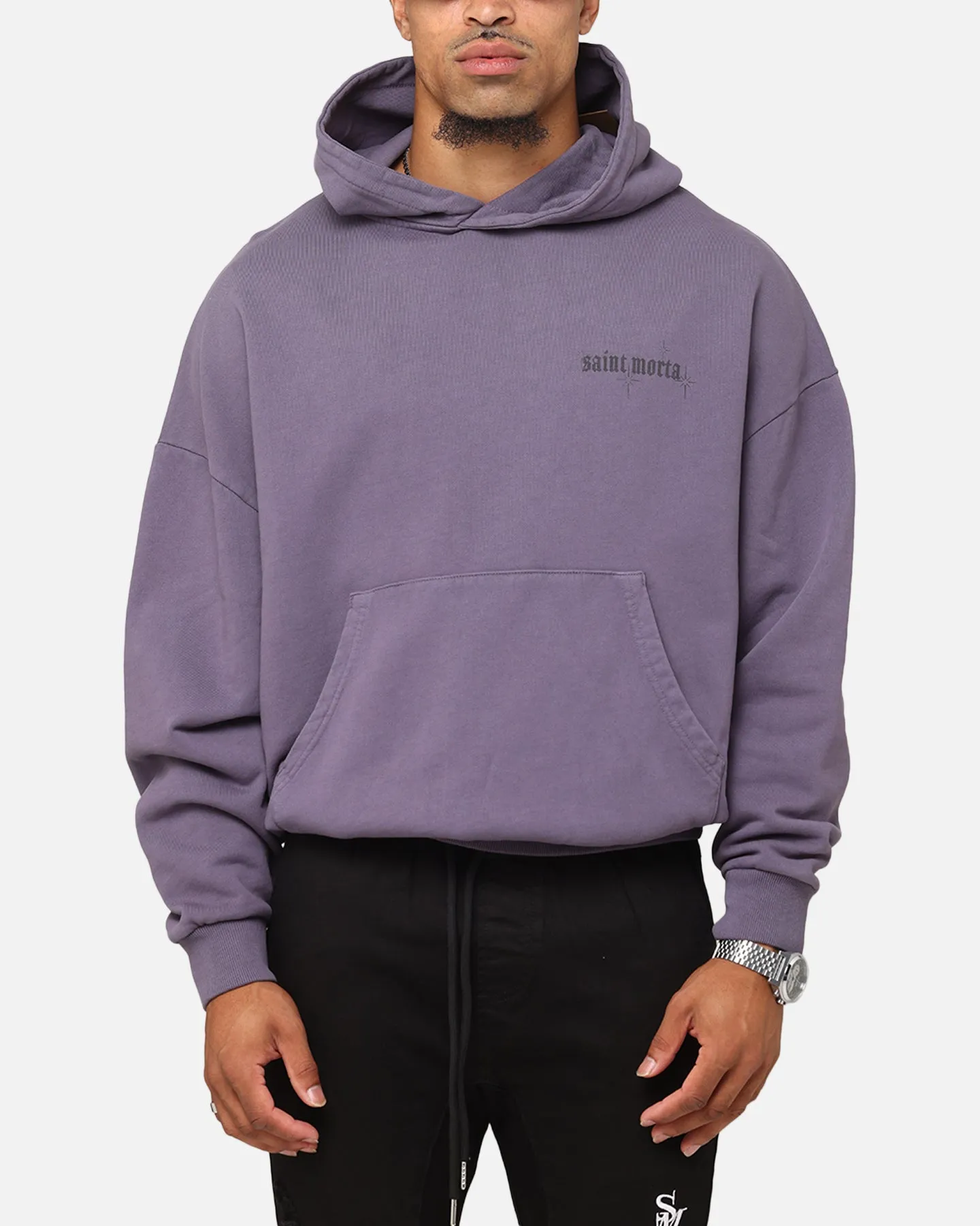 Lightweight Fill Work Layer Saint Morta Ethereal Hoodie Purple
