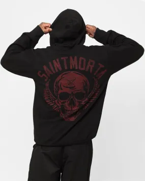 spring outfit Collarless Saint Morta Fallows Hoodie Black/Red