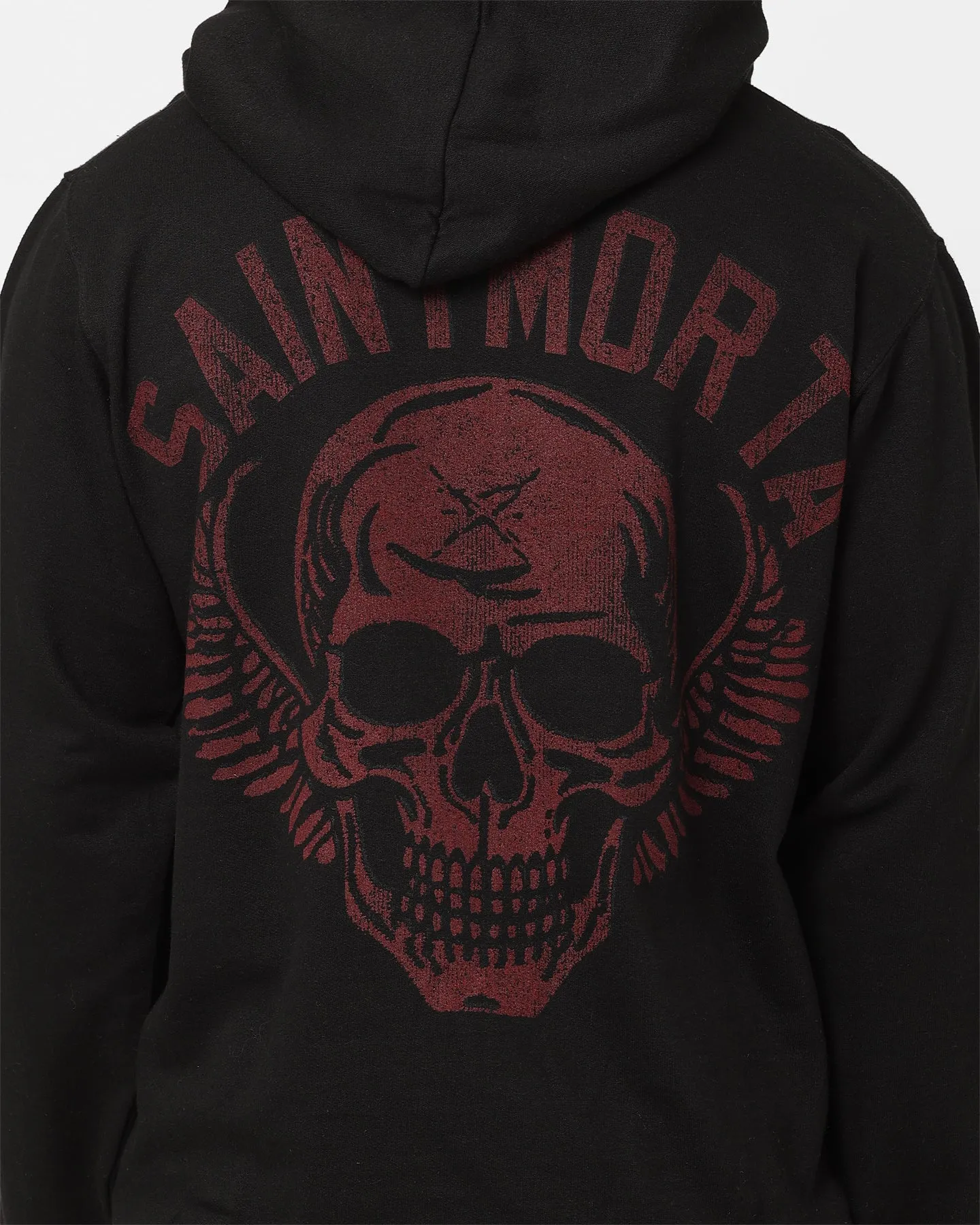 Saint Morta Fallows Hoodie Black/Red Mindfulness Teflon Coated Fabric