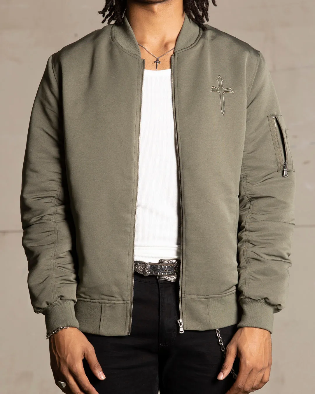 Saint Morta Flight Jacket Khaki Green Multi Pocket Style
