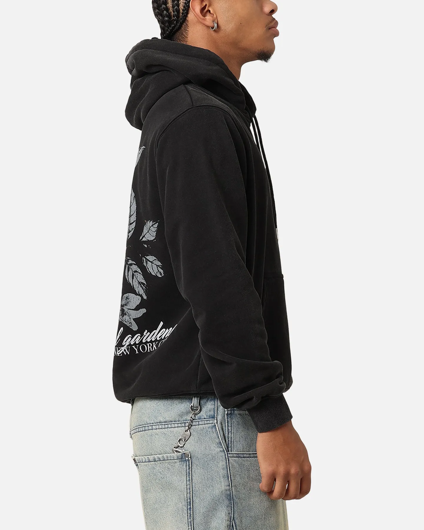 Bond Layer Option Saint Morta Flower Press Hoodie Vintage Black