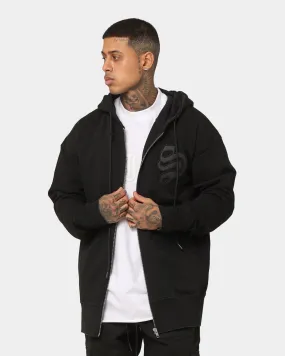 Saint Morta Gothic Appliqu?? Zipped Vintage Hoodie Vintage Black Urban Wear