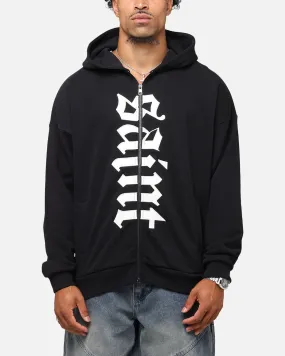 Weight Distribution System Saint Morta Gothic Distressed Zip Hoodie Black