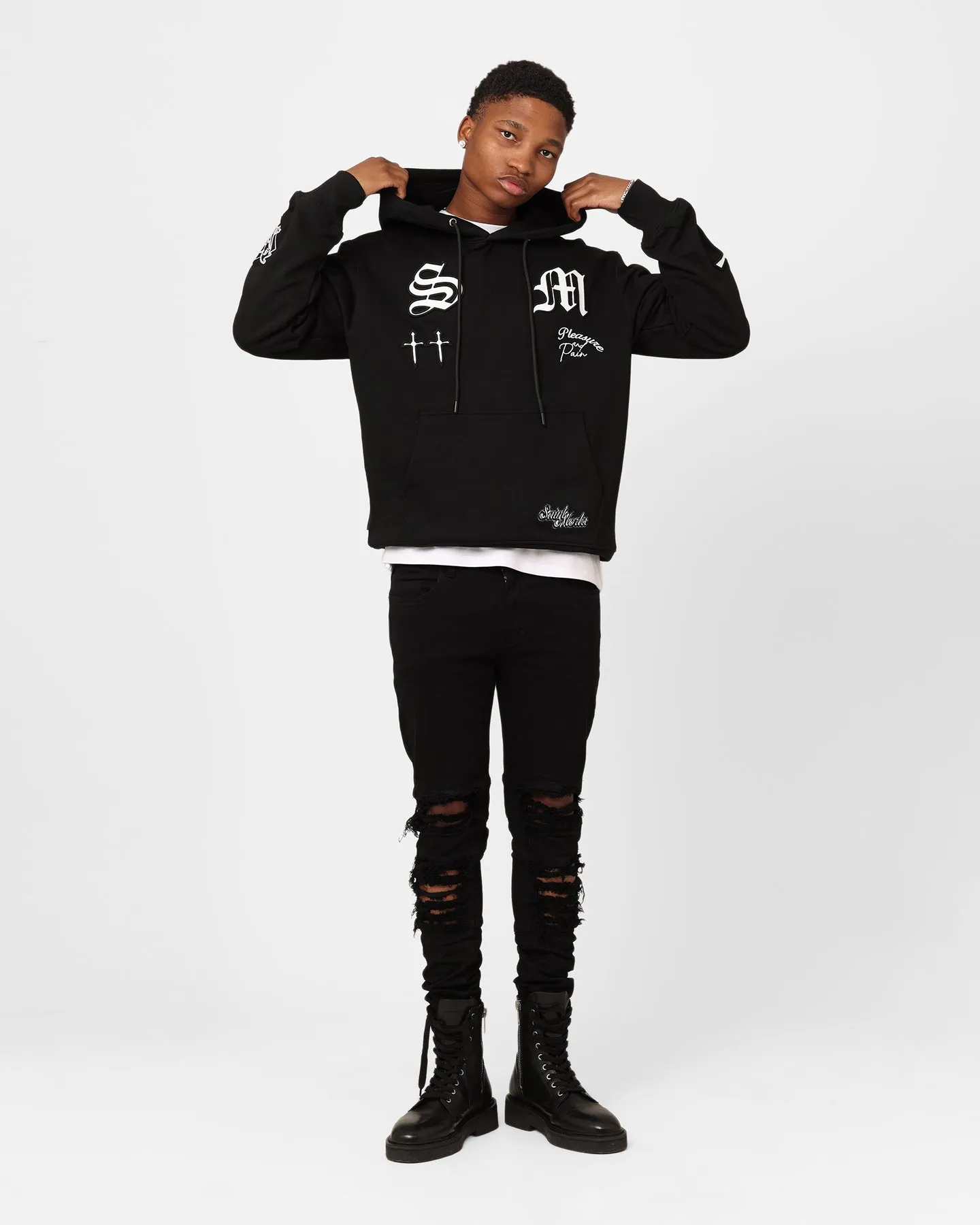 Win outdoor barbecue Saint Morta Graveyard Hoodie Black/White