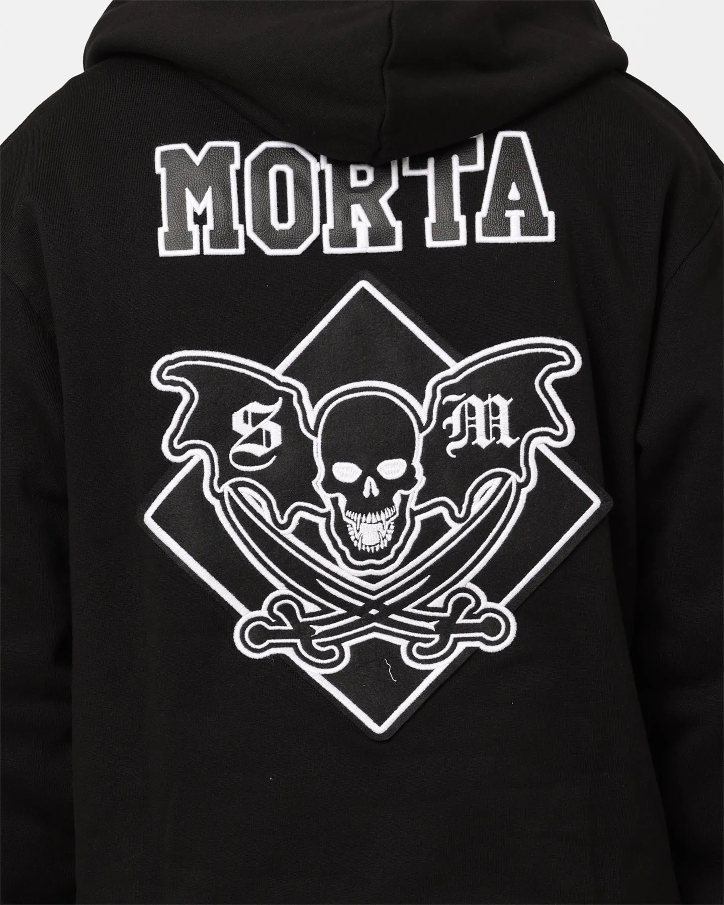 sunrise Reinforced Elbows Saint Morta Graveyard Hoodie Black/White