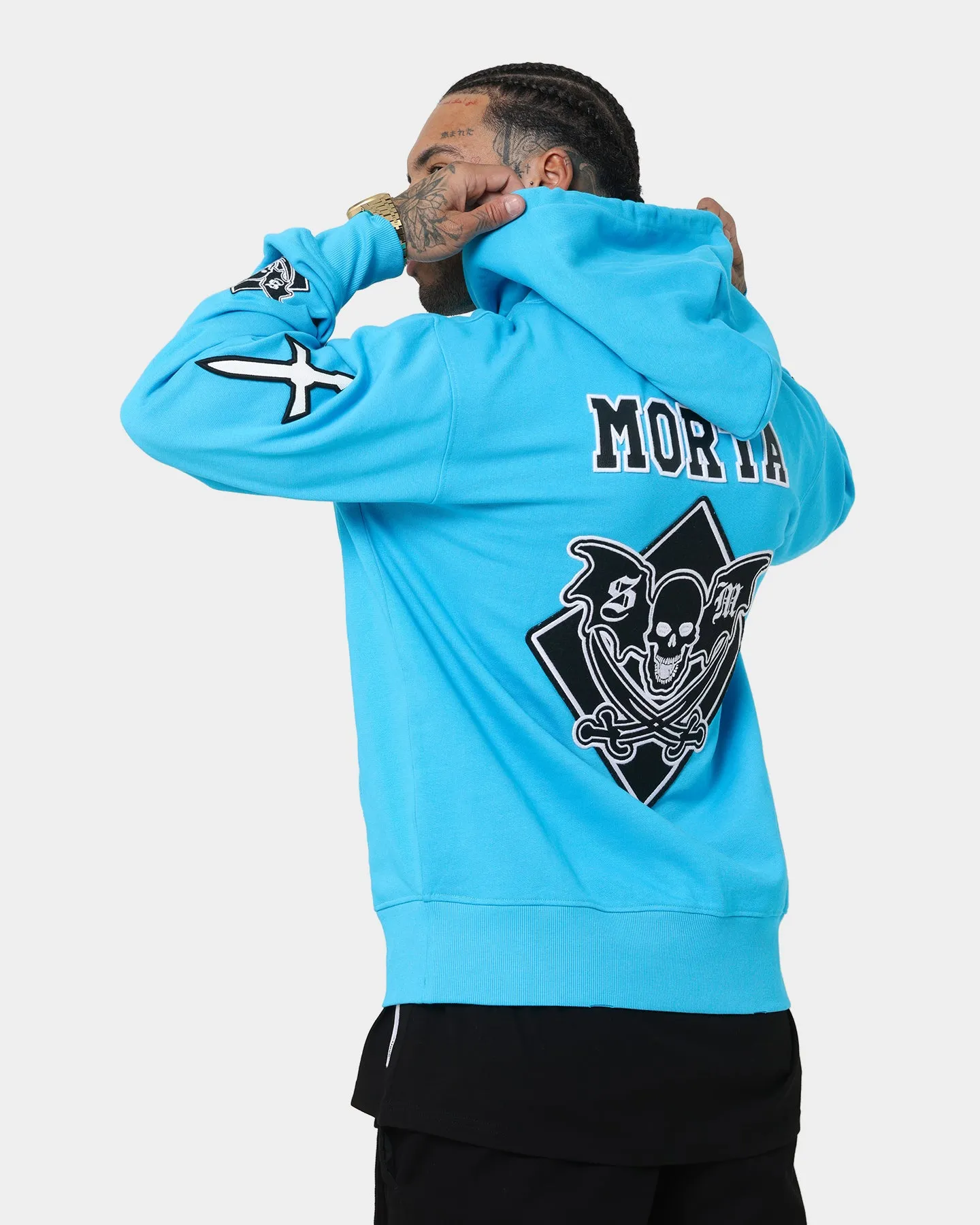 Saint Morta Graveyard Hoodie Cyan Dual Layer Ventilation