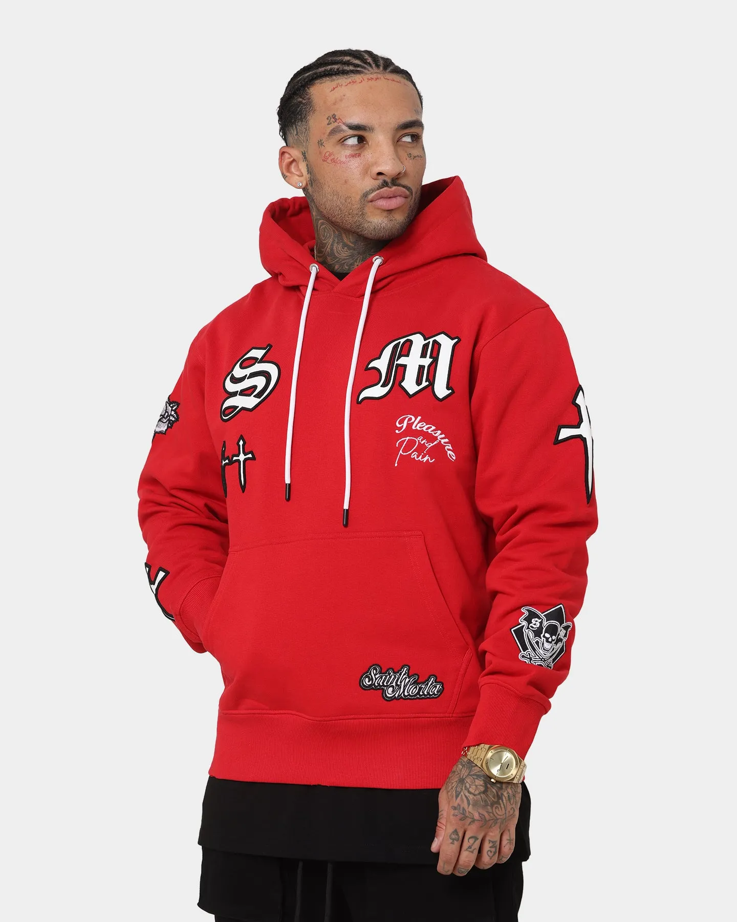 Saint Morta Graveyard Hoodie Red Work Comfort Kinetic Back Ventilation