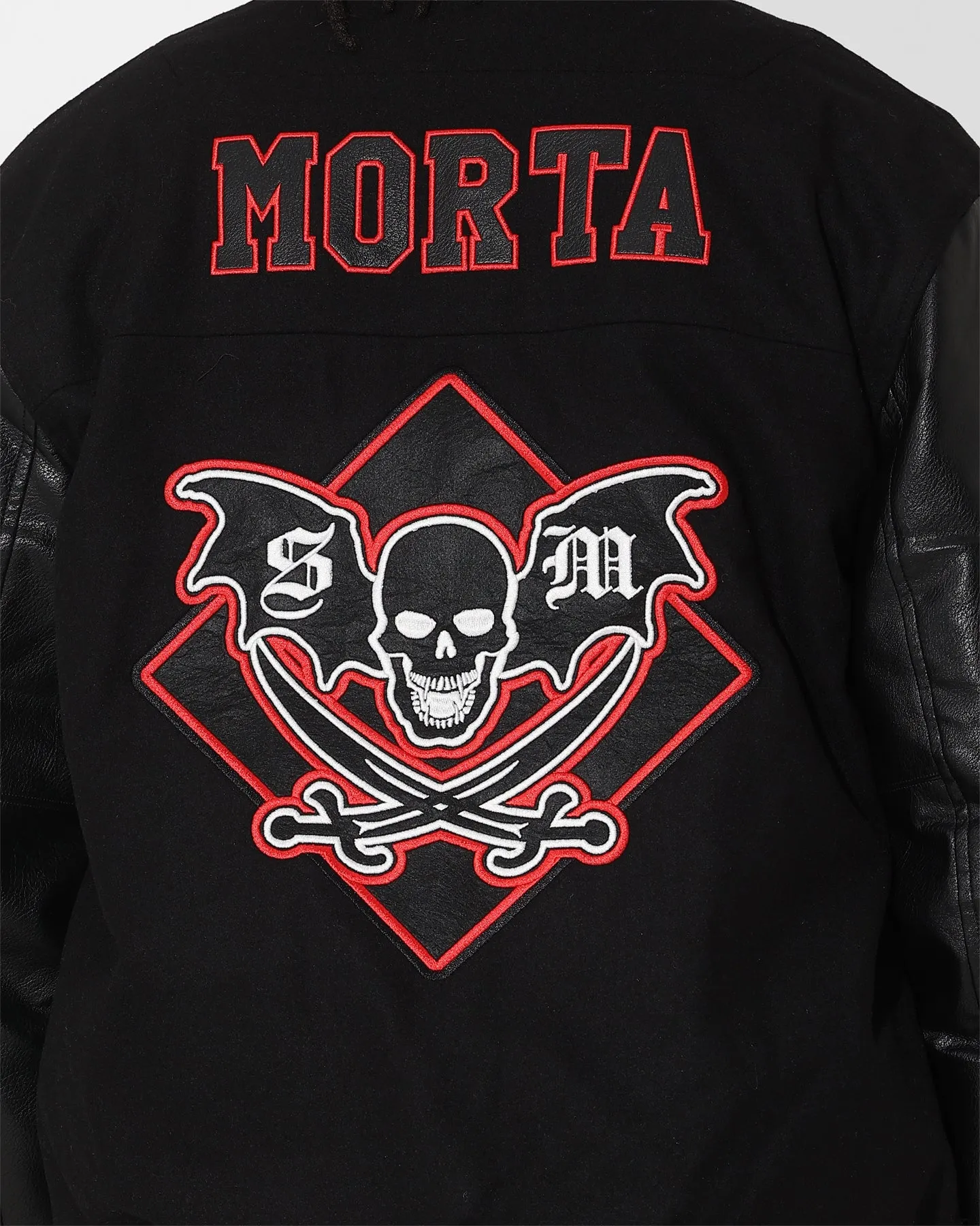 Bandana Saint Morta Graveyard Varsity Jacket Black/Red/White
