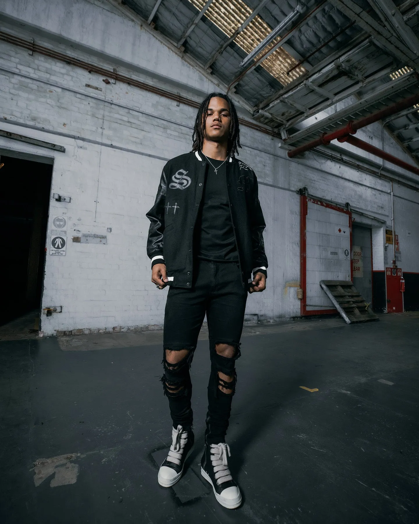 Saint Morta Graveyard Varsity Jacket Black/White Sympathy