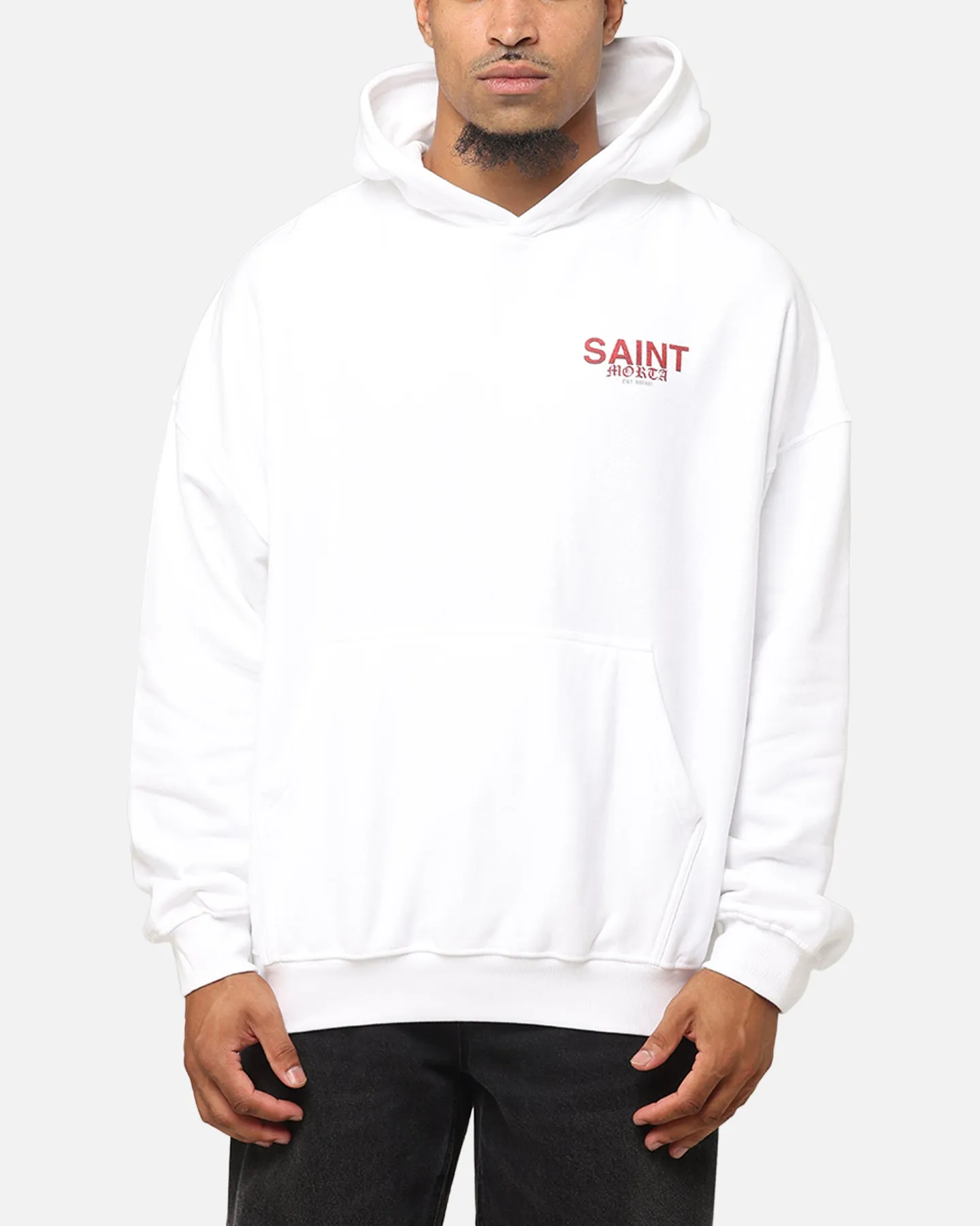 Saint Morta Heavens Boxy Hoodie White Chic Style