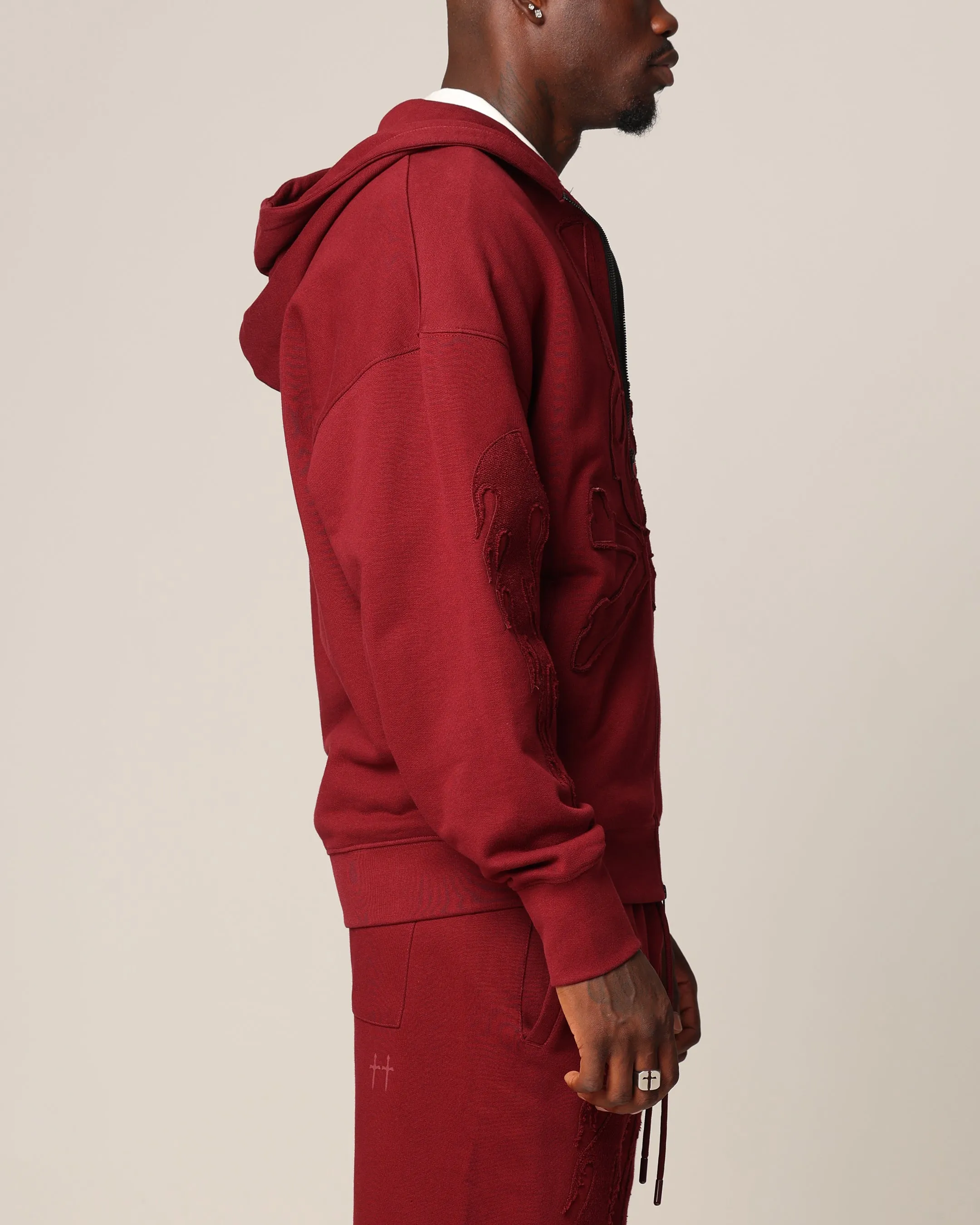 Lightweight Fill Support Saint Morta Hellfire Zip Hoodie Lava