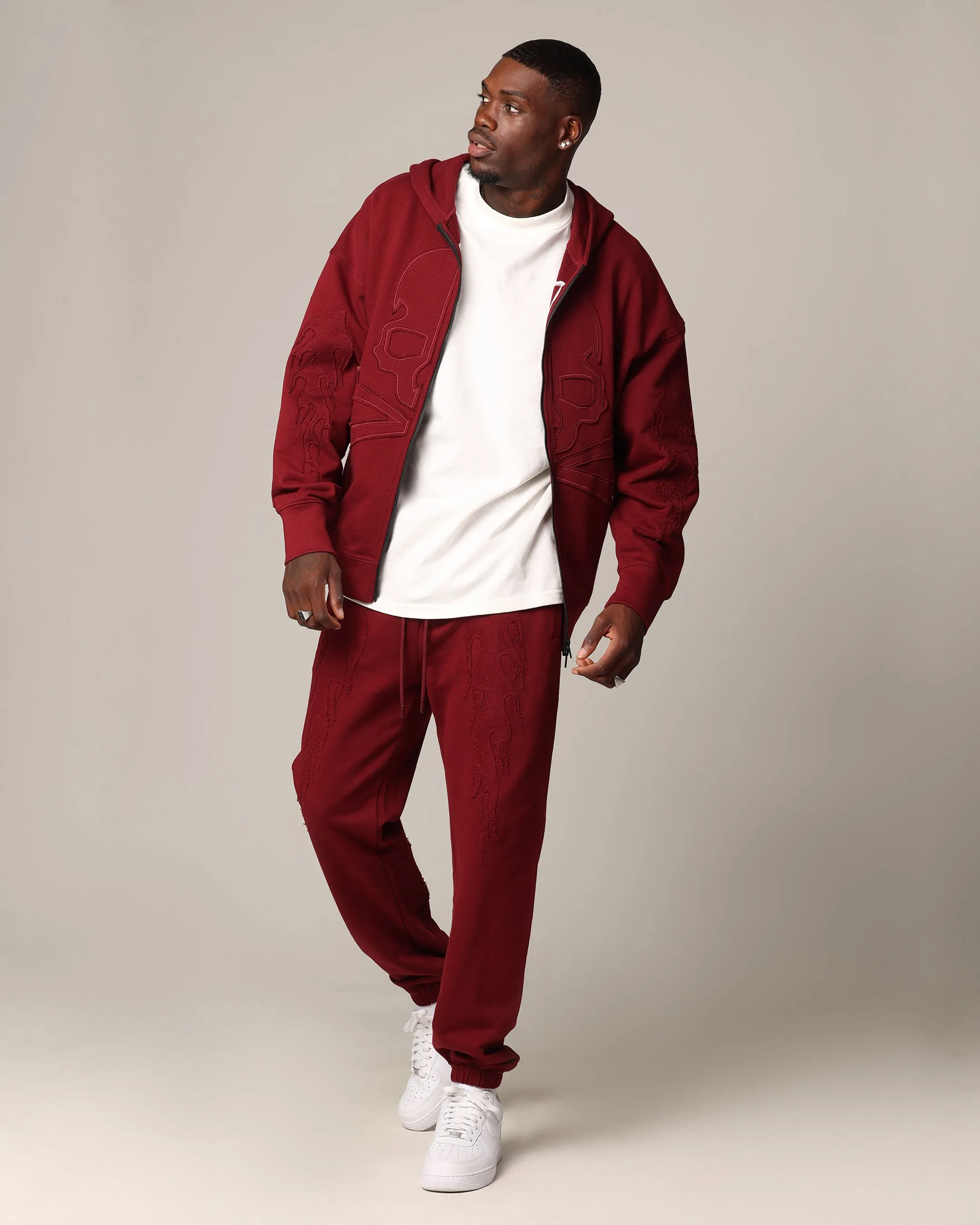 Worth Eco Friendly Textile Saint Morta Hellfire Zip Hoodie Lava