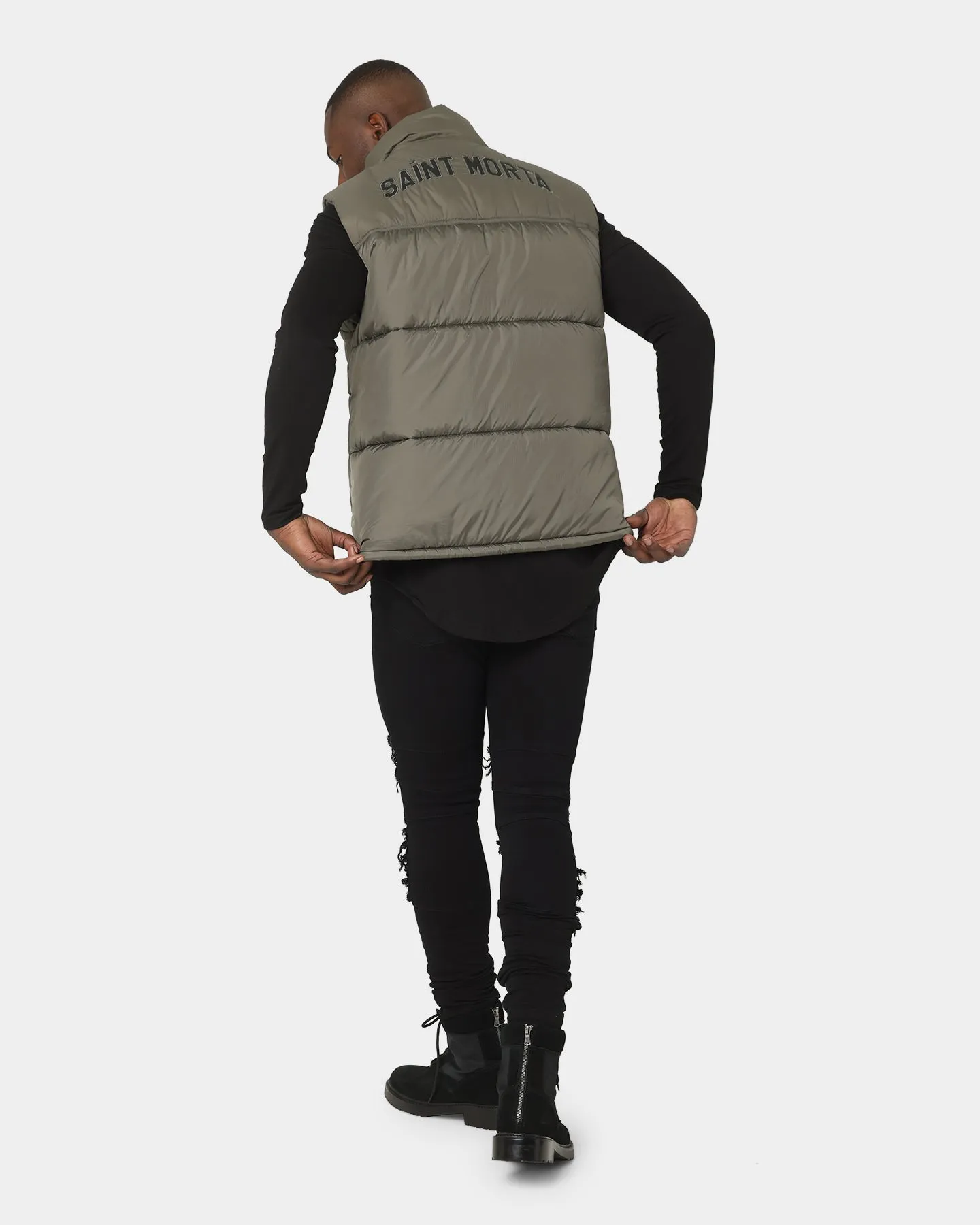 muted shades Soft Shell Saint Morta Kingdom Puffer Vest Army Green