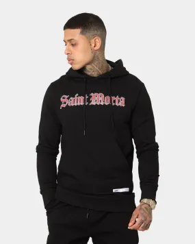 Saint Morta LA Script New Age Hoodie Black Trendy Jacket Design chest pockets