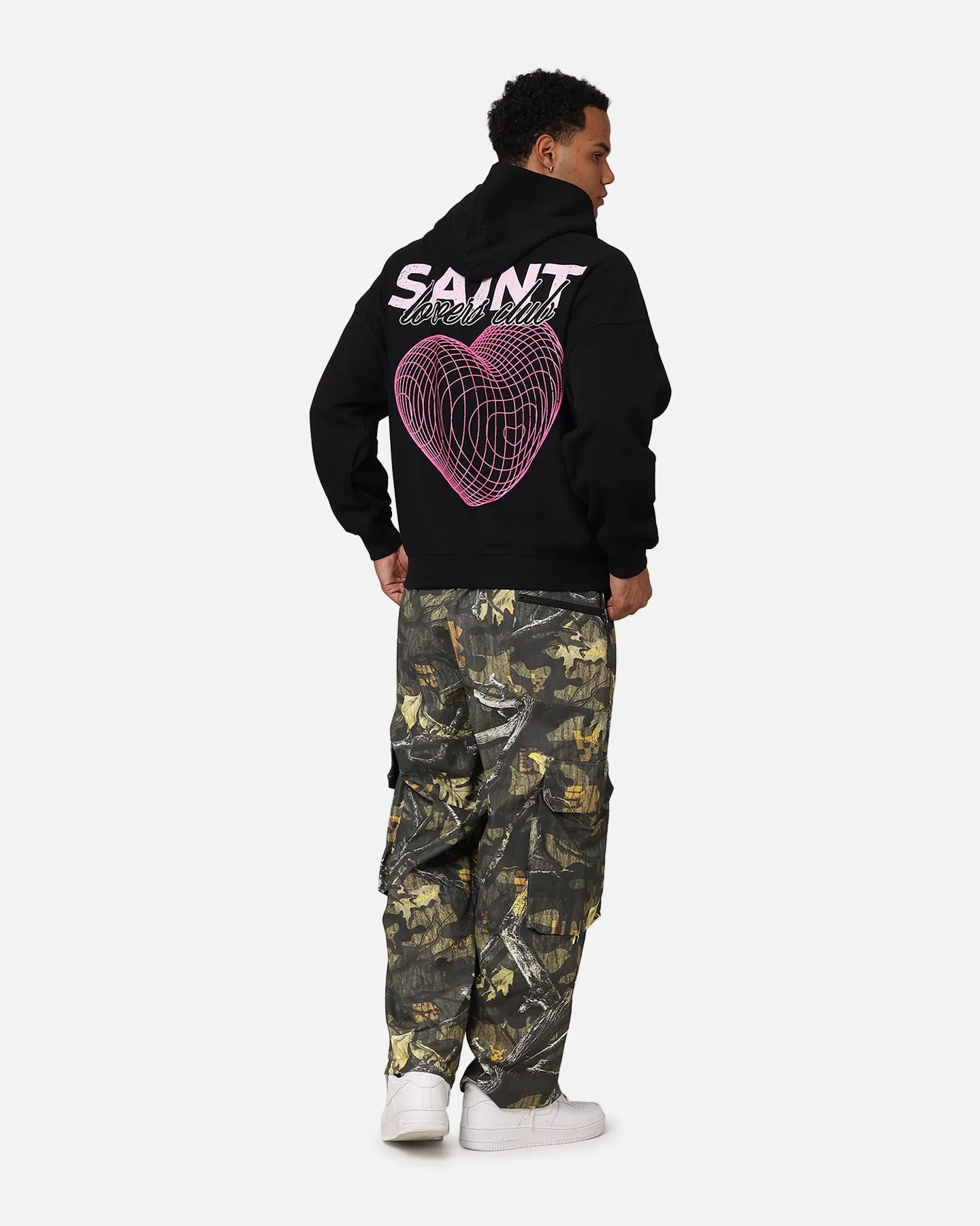 Reinforced Elbow Patches Saint Morta Lovers Club Hoodie Black