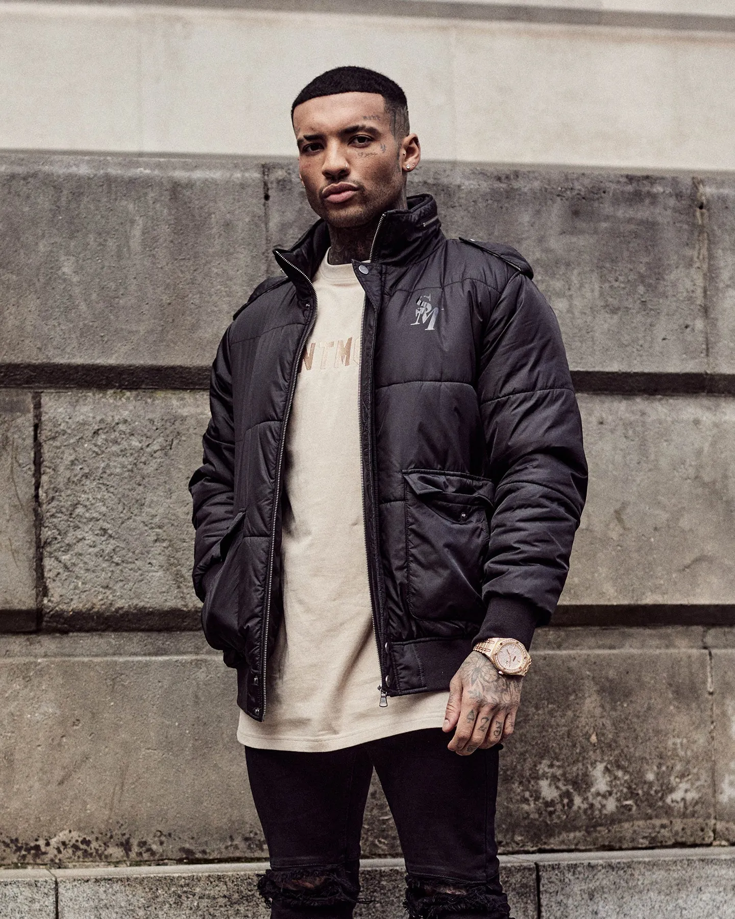 planned purchase Solid Color Saint Morta Maverick Puffer Jacket Black