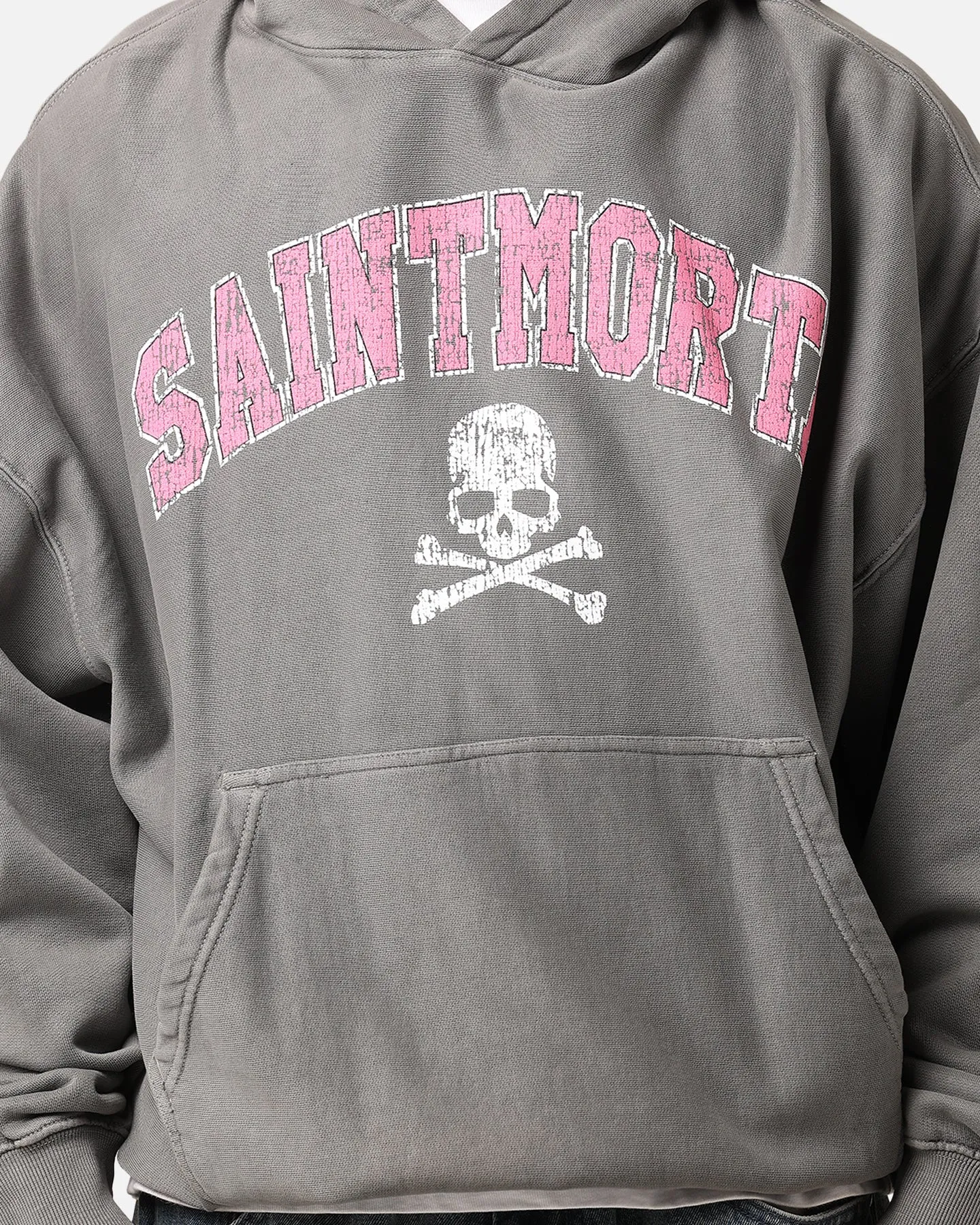 Non Restrictive Mobility theater performance Saint Morta Members Club Premium Hoodie Washed Charcoal