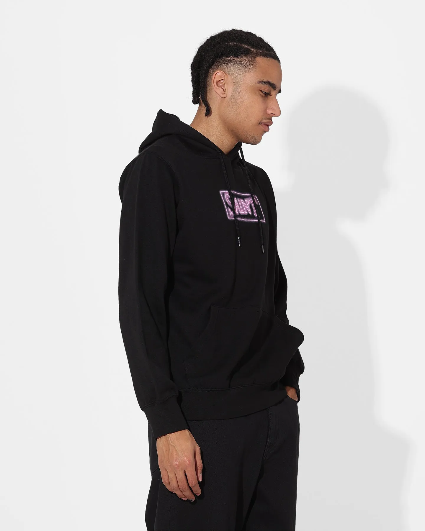 Saint Morta Neon Logo Hoodie Black Quick Dry Technology cloudy