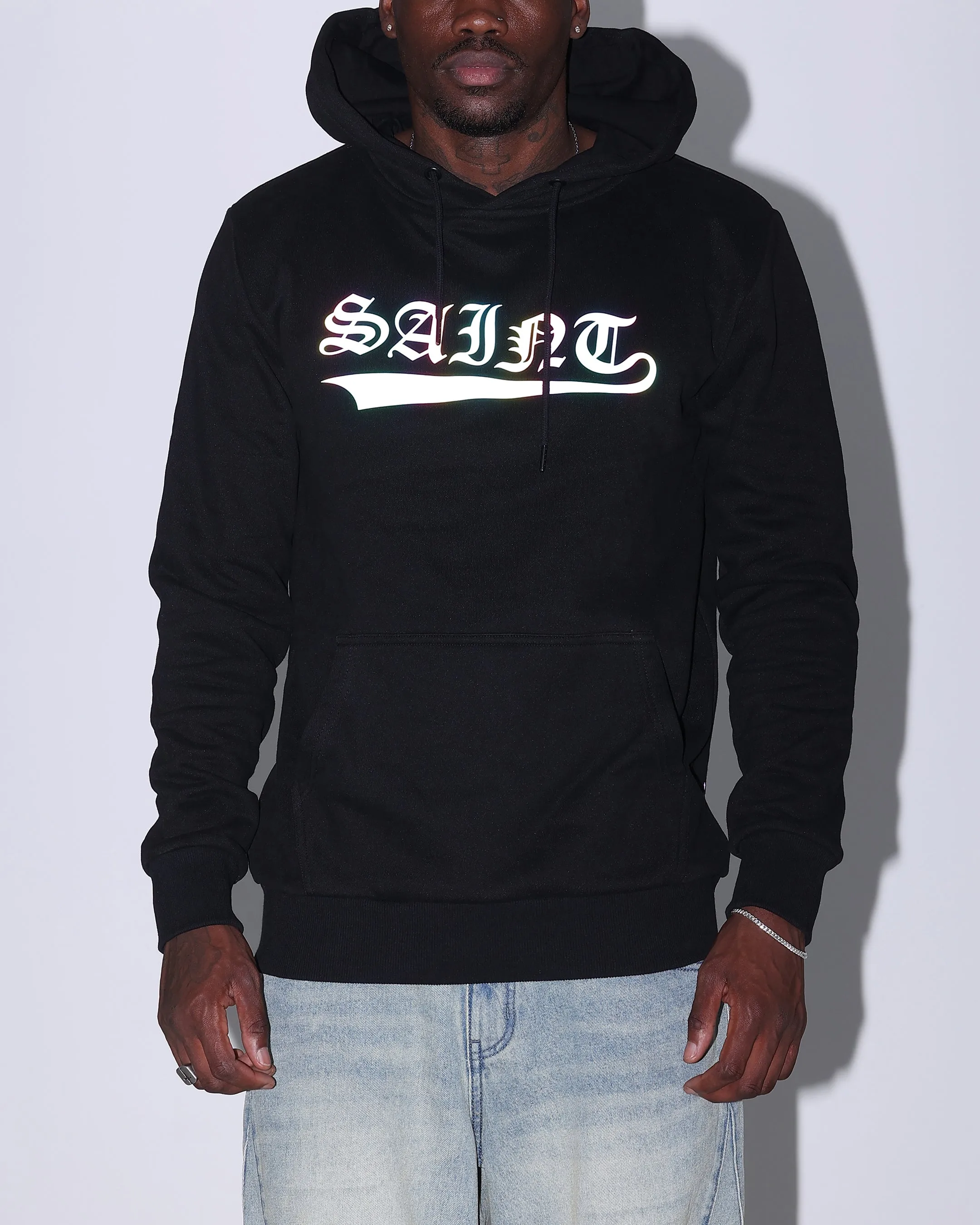 Saint Morta New Age Chroma Hoodie Black/3M Trendy Outerwear