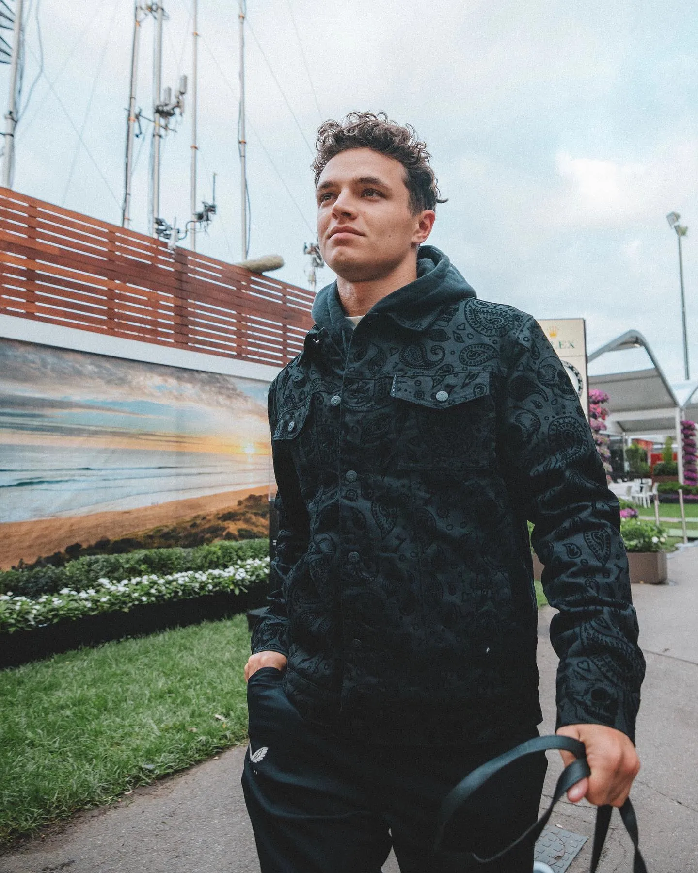 snag resistant Saint Morta Paisley Skulls Sherpa Jacket Black/Black