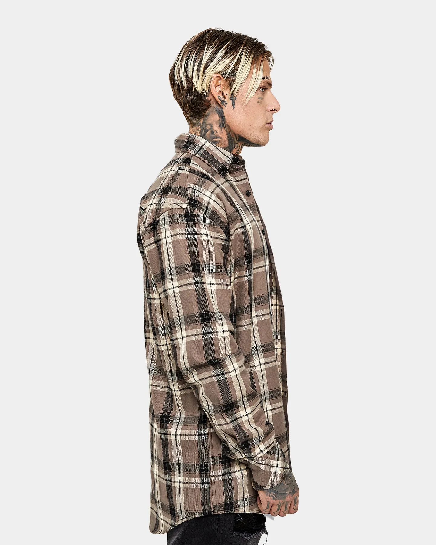 Saint Morta Prima Long Sleeve Flannel Shirt Brown high - street buy Esteem