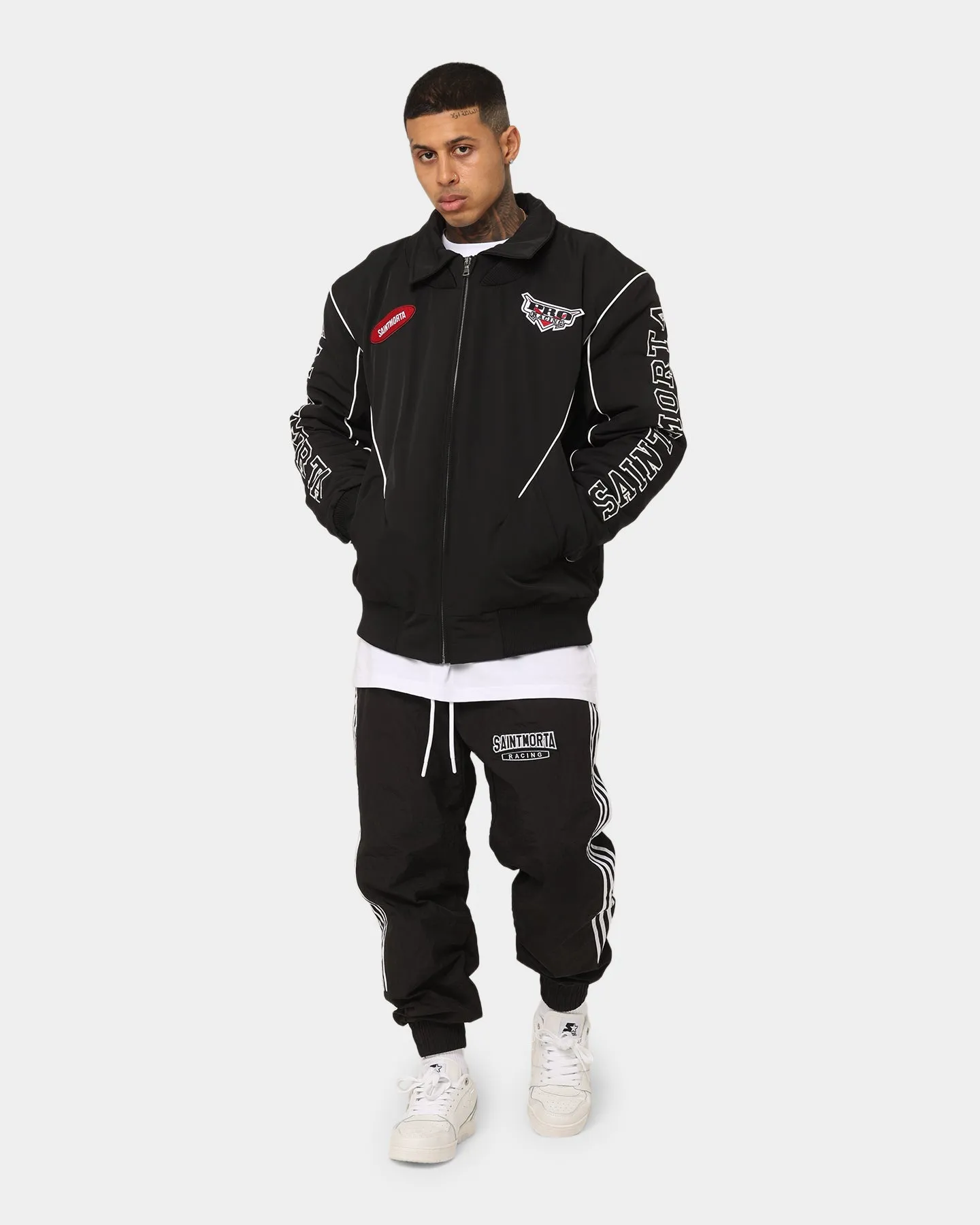 Saint Morta Pro Racing Bomber Jacket Black Beach Rain Blocker