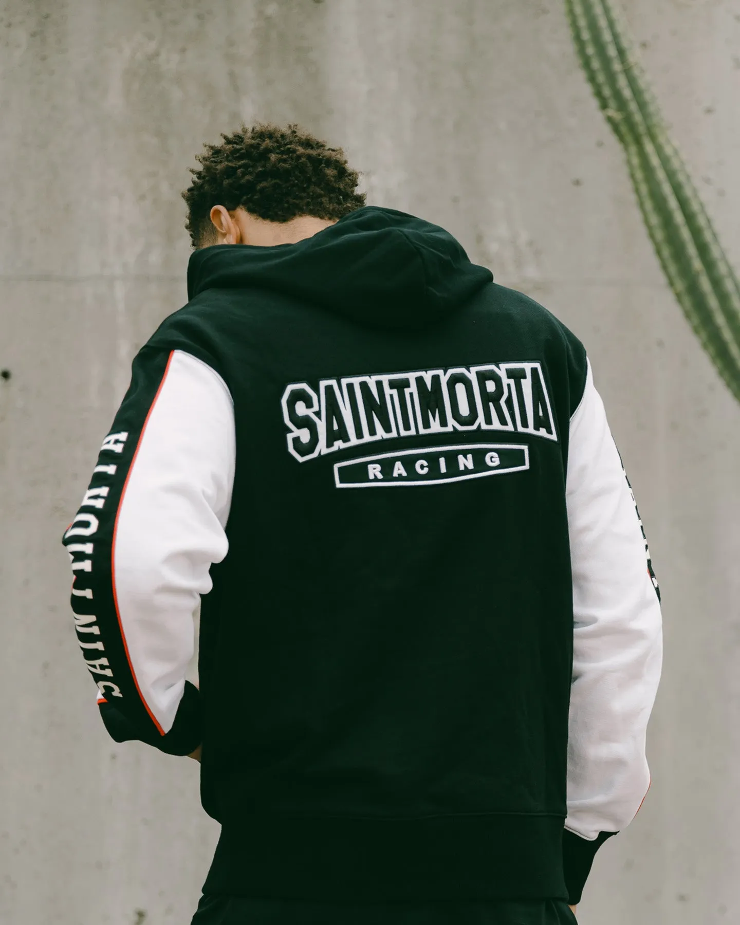 Expandable Sleeve Cuffs Saint Morta Pro Racing Hoodie Black