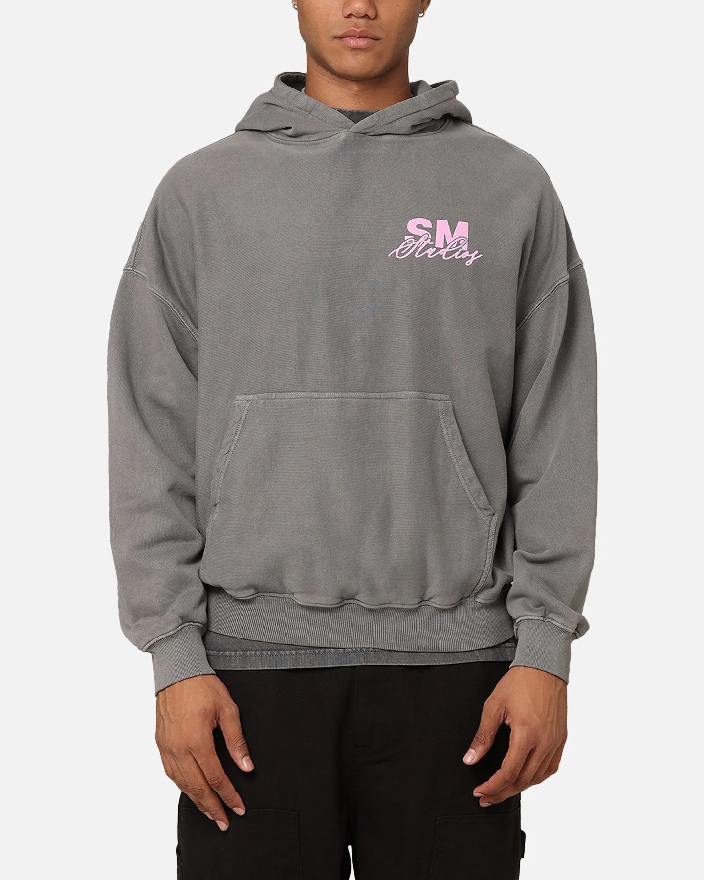 Evolve Low Profile Fasteners Saint Morta Saint Studios Premium Hoodie Washed Charcoal
