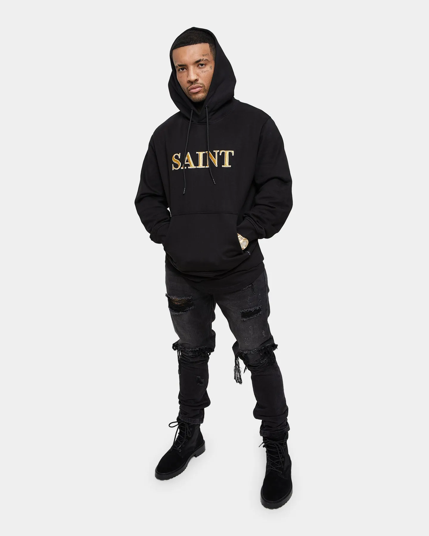 Saint Morta Society Hoodie Black/Gold Nightwear