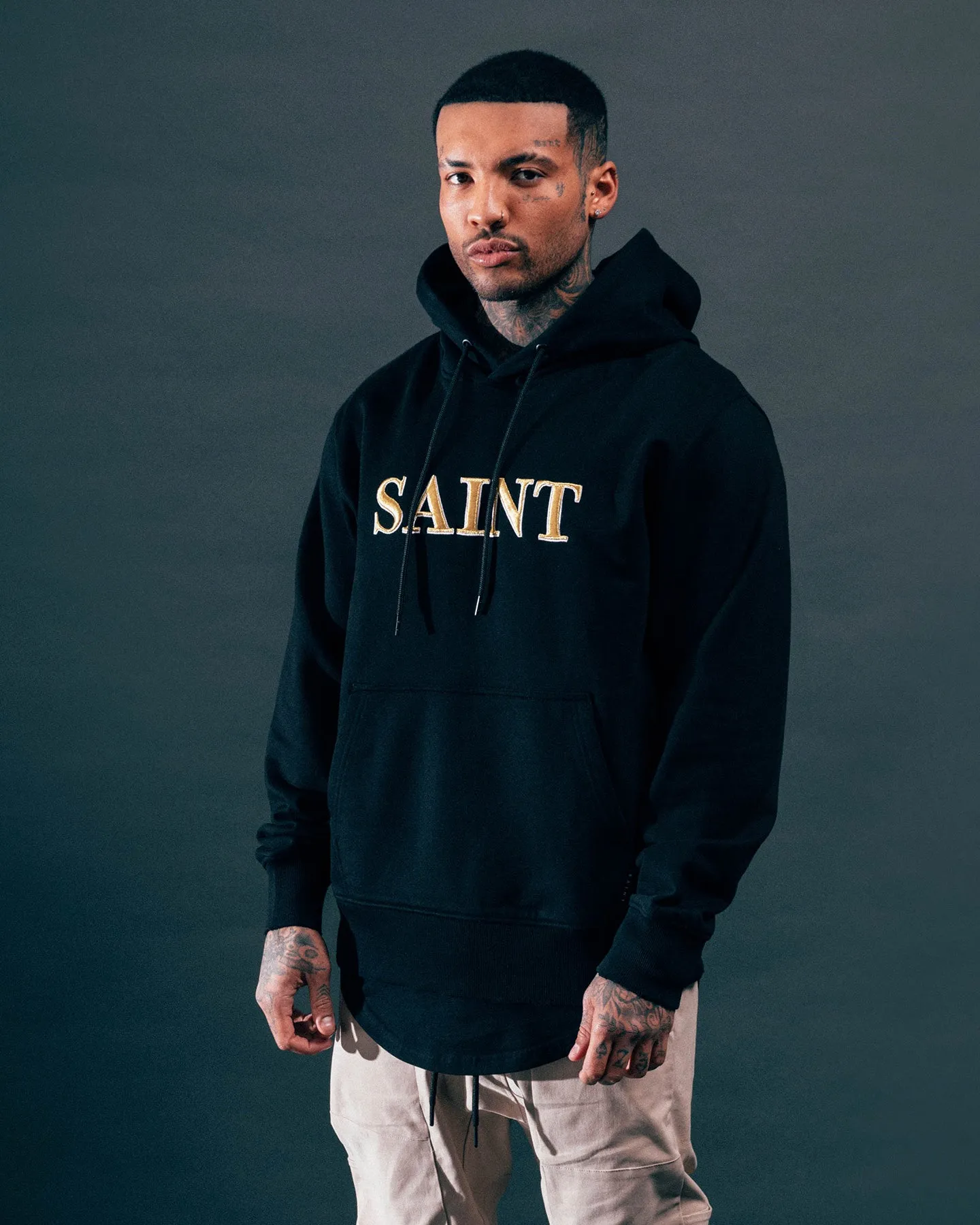 Saint Morta Society Hoodie Black/Gold Dirt Repellent Surface