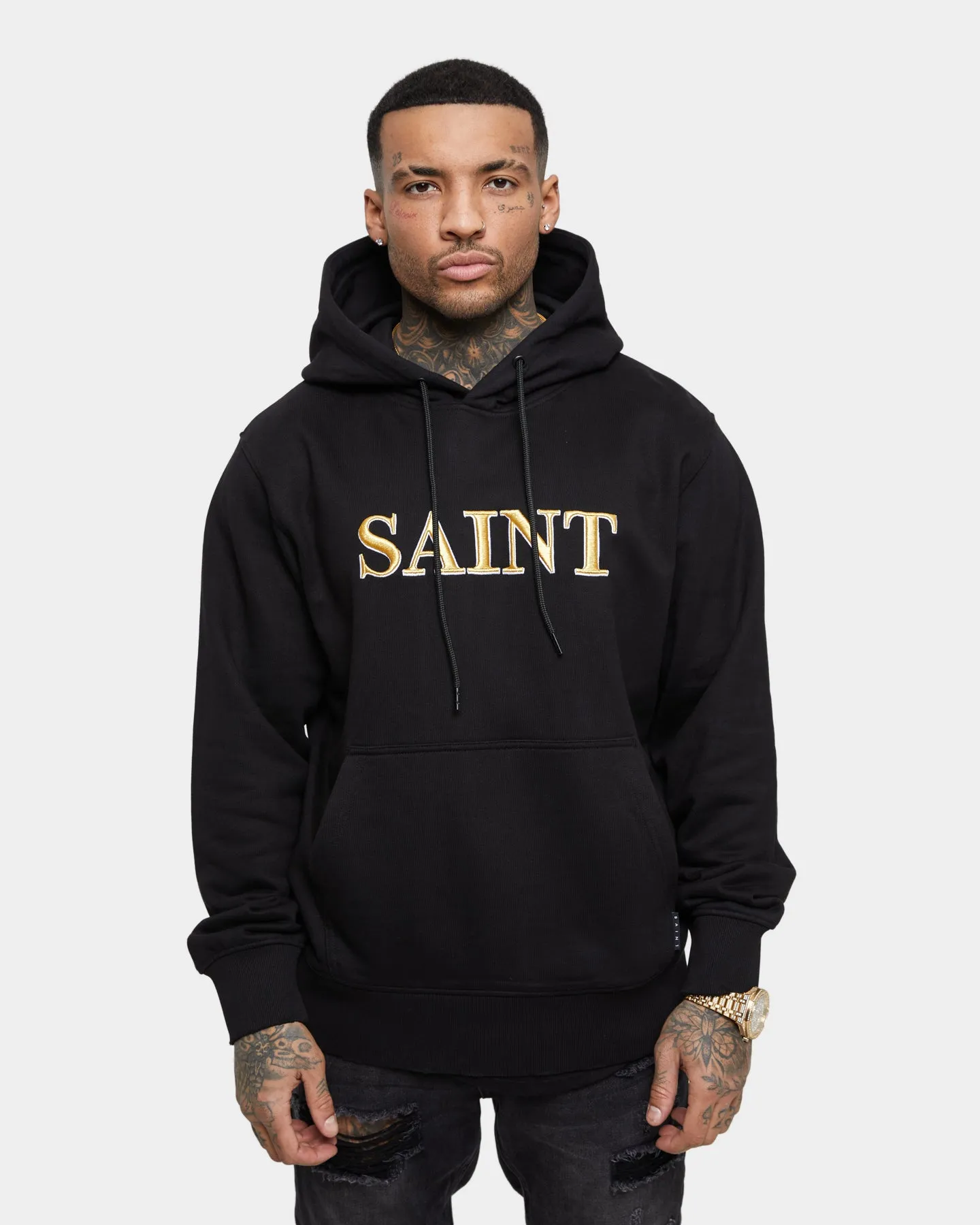 Water Resistant Material TapedSeams Saint Morta Society Hoodie Black/Gold
