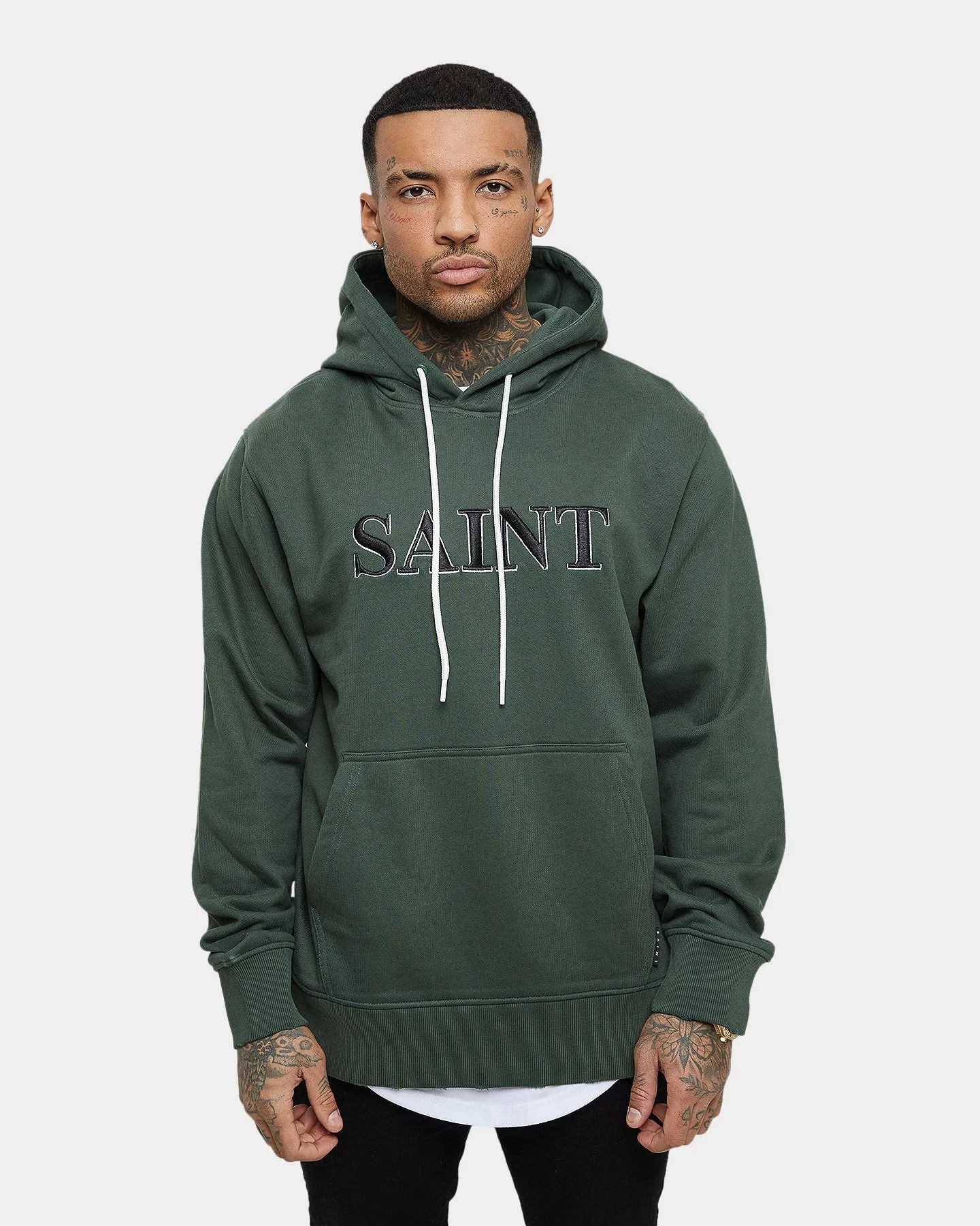 Loop Fastened Hood Stand Saint Morta Society Hoodie Dark Green