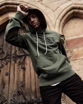 Saint Morta Society Hoodie Dark Green Rain Ready