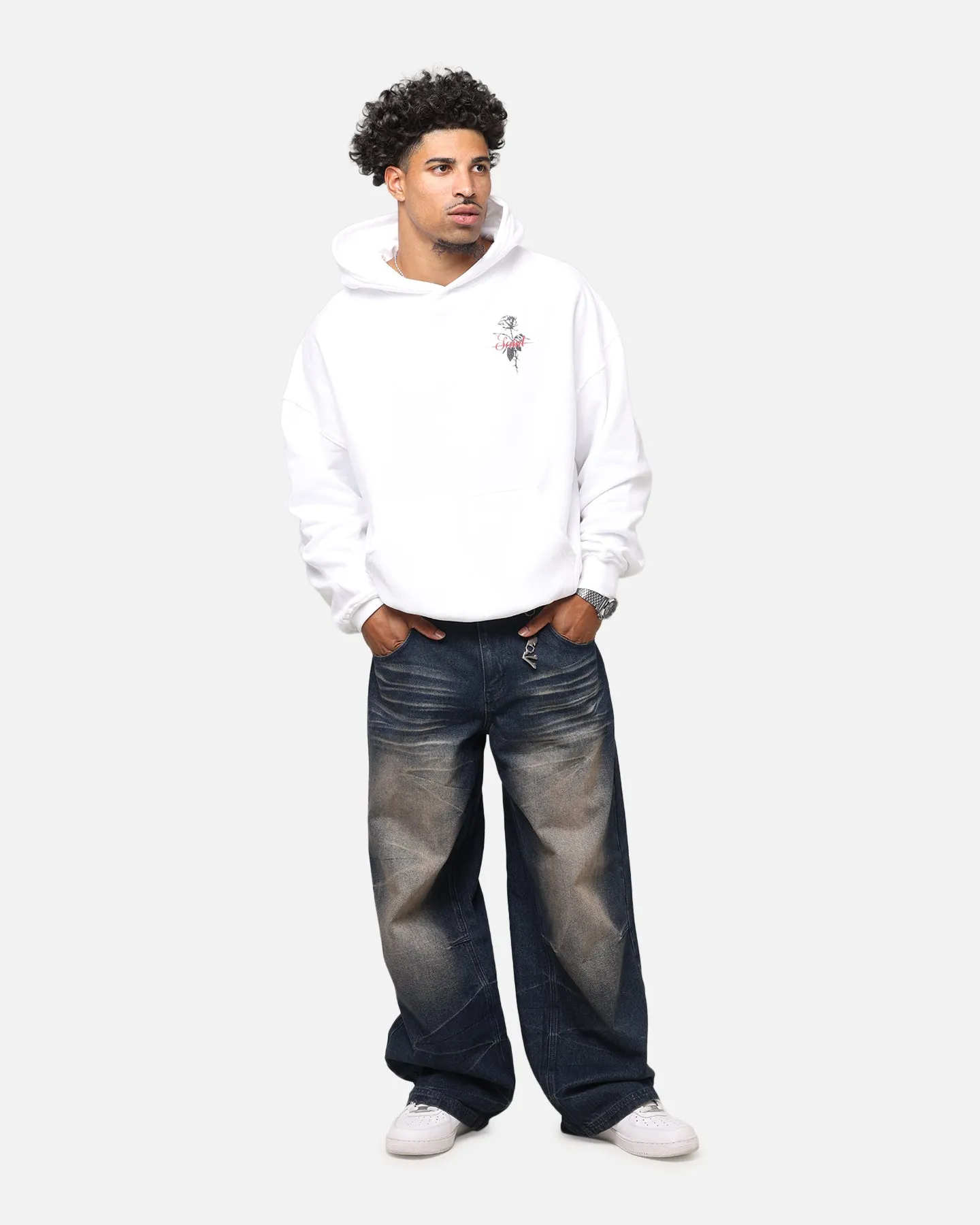 Saint Morta St Valentines Boxy Hoodie White Indoor Insulated Lining