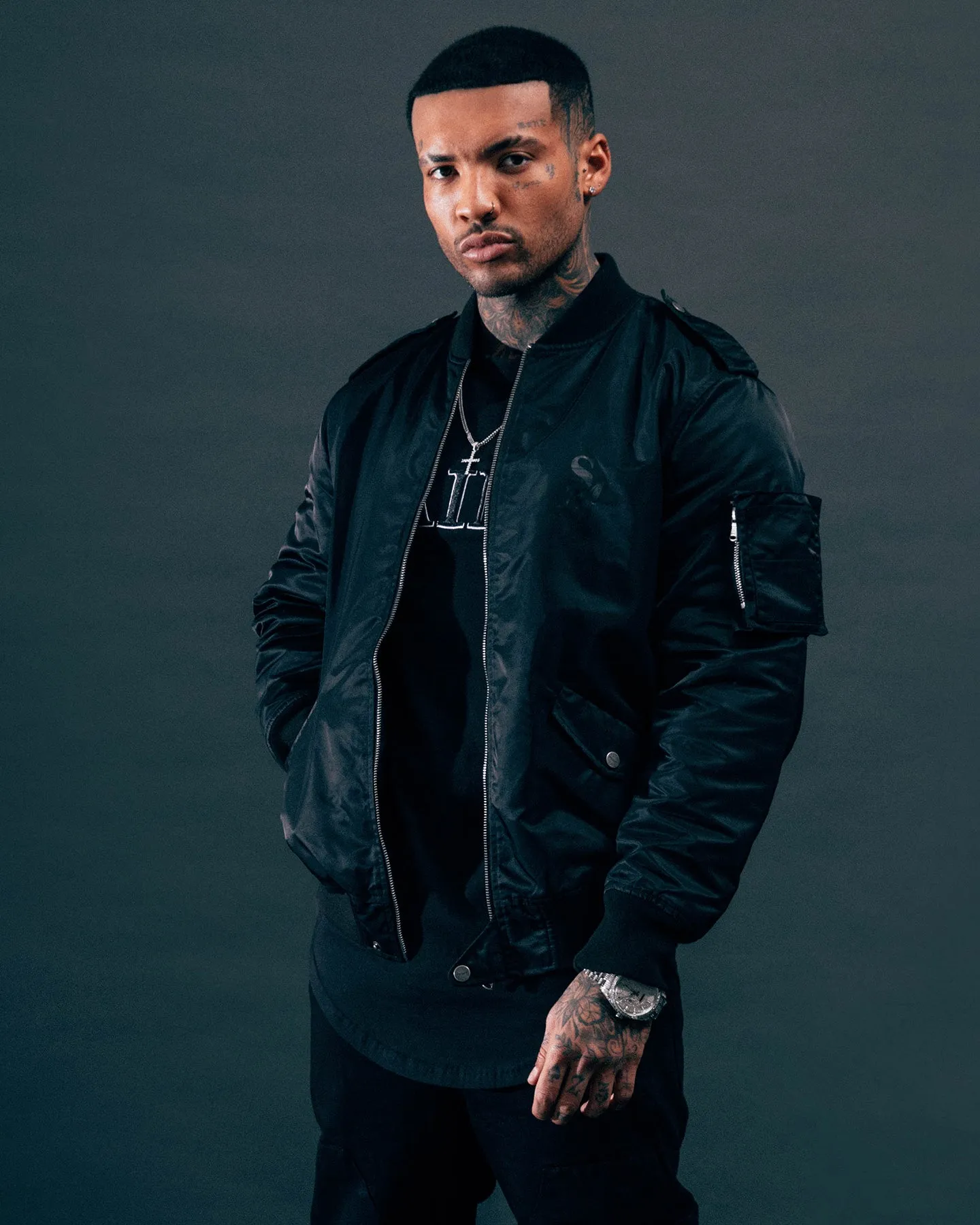 Saint Morta Staten Nylon Bomber Jacket Black Smart Flexible Design