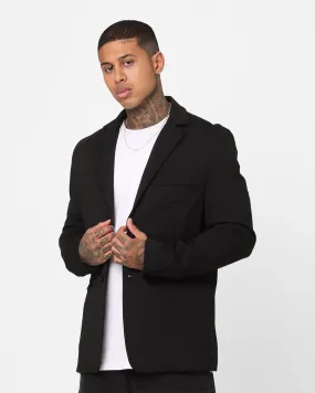 Saint Morta Stretch Blazer Jacket Black Zip-up